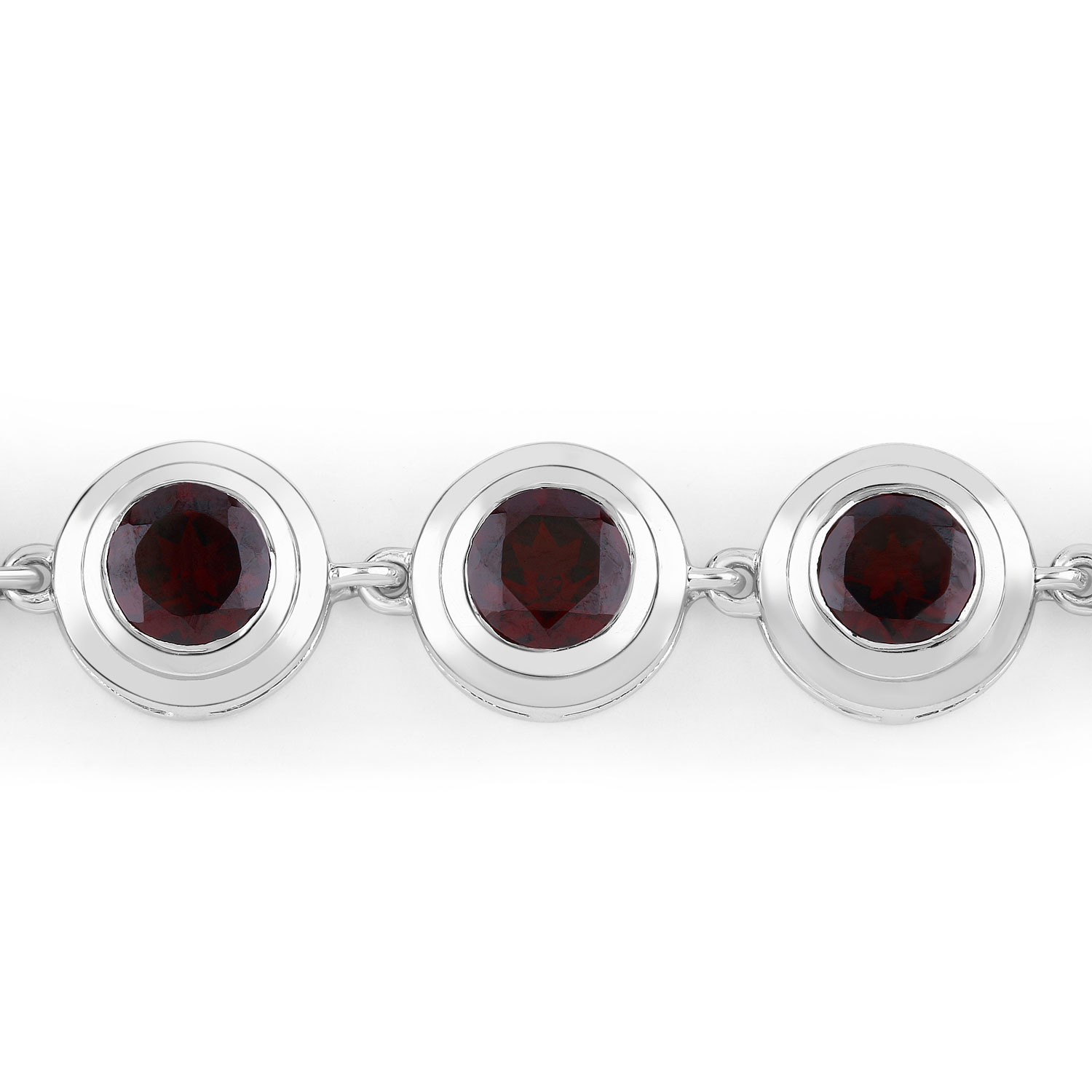 5.00 Carat Genuine Garnet .925 Sterling Silver Bracelet