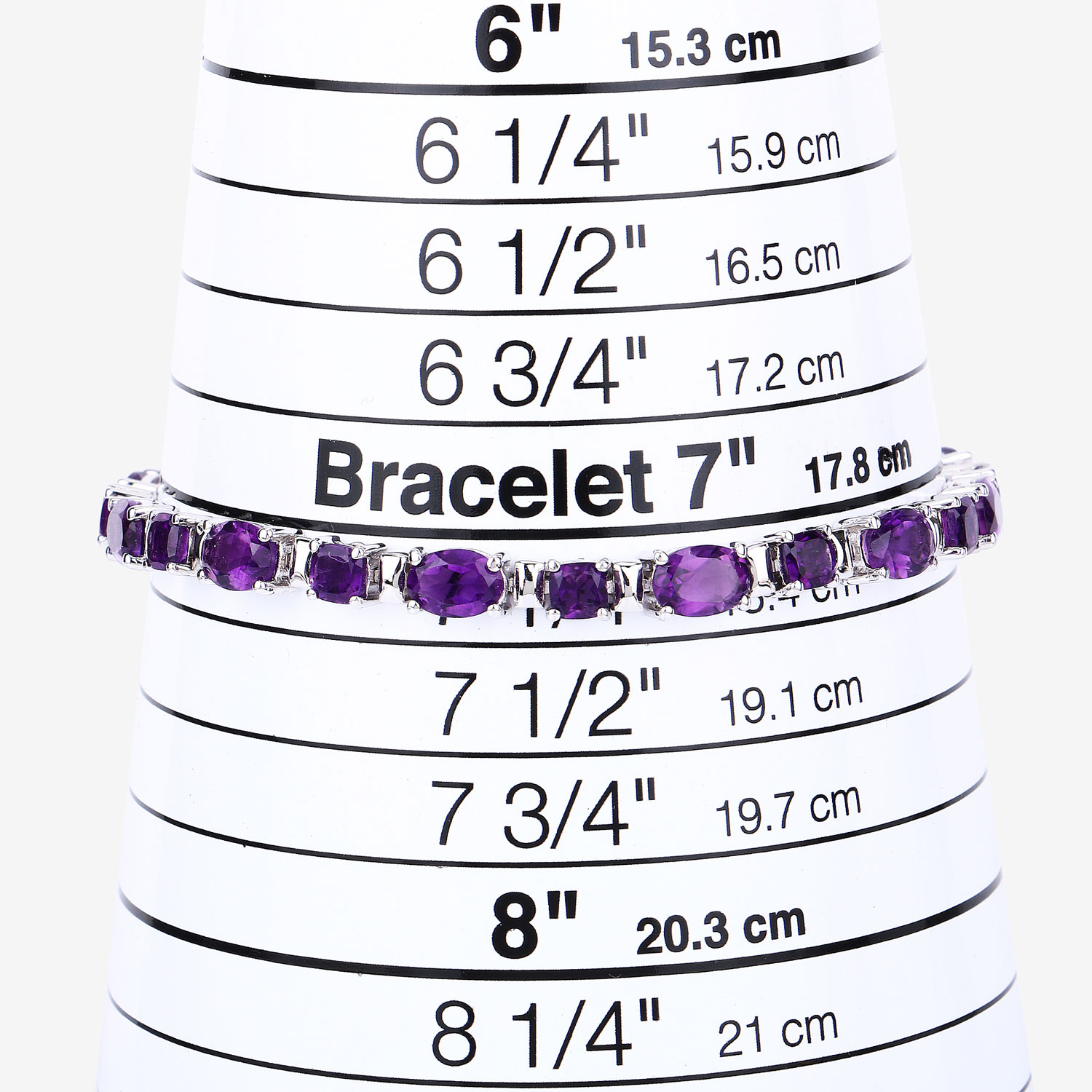 12.68 Carat Genuine Amethyst .925 Sterling Silver Bracelet