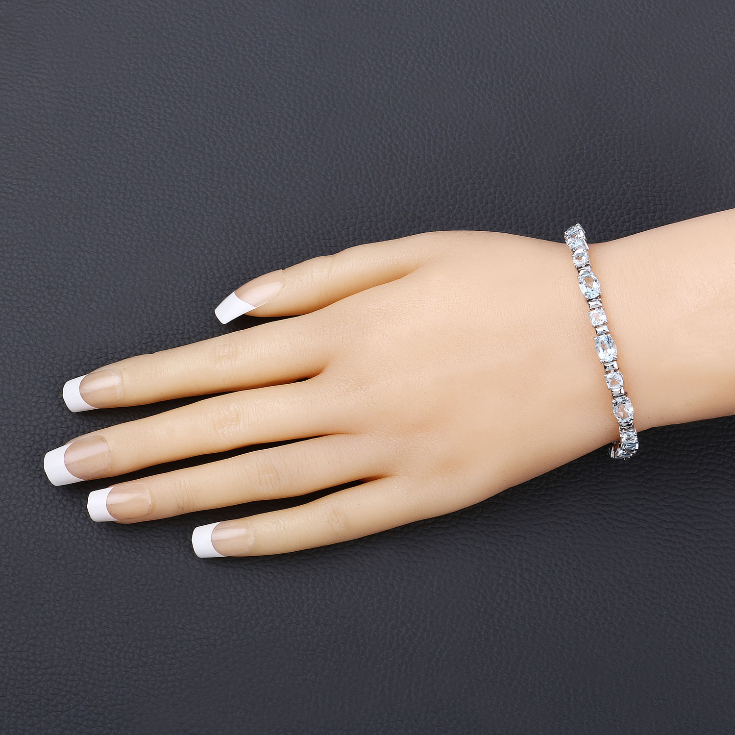 15.36 Carat Genuine Blue Topaz .925 Sterling Silver Bracelet