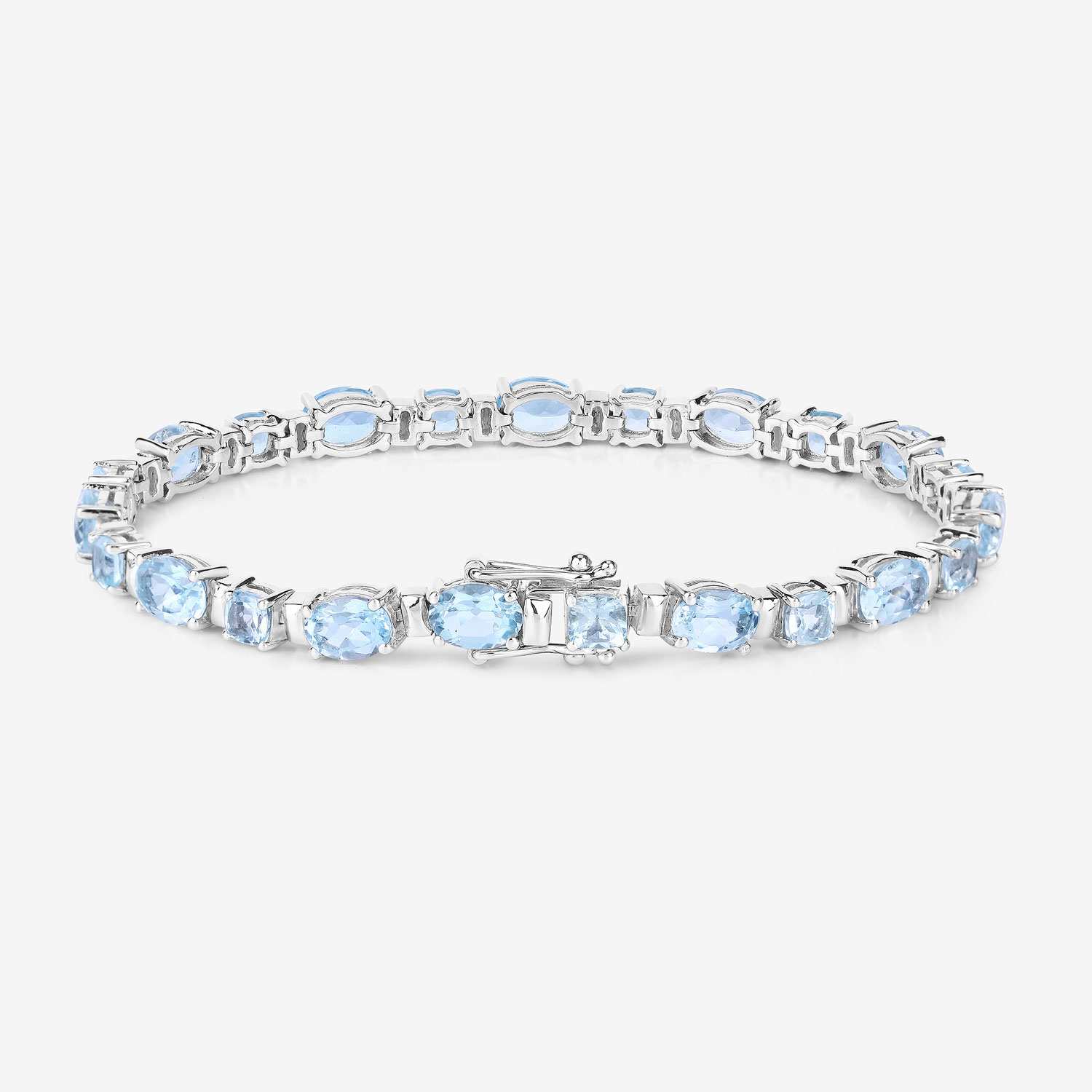 15.36 Carat Genuine Blue Topaz .925 Sterling Silver Bracelet