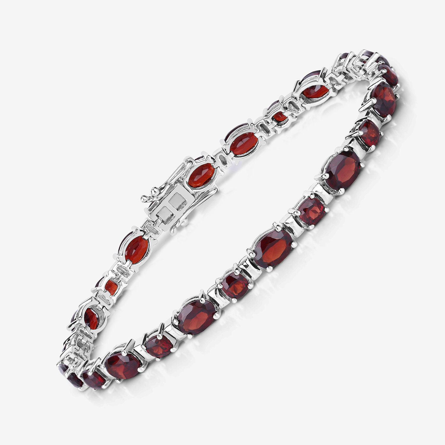 13.83 Carat Genuine Garnet .925 Sterling Silver Bracelet