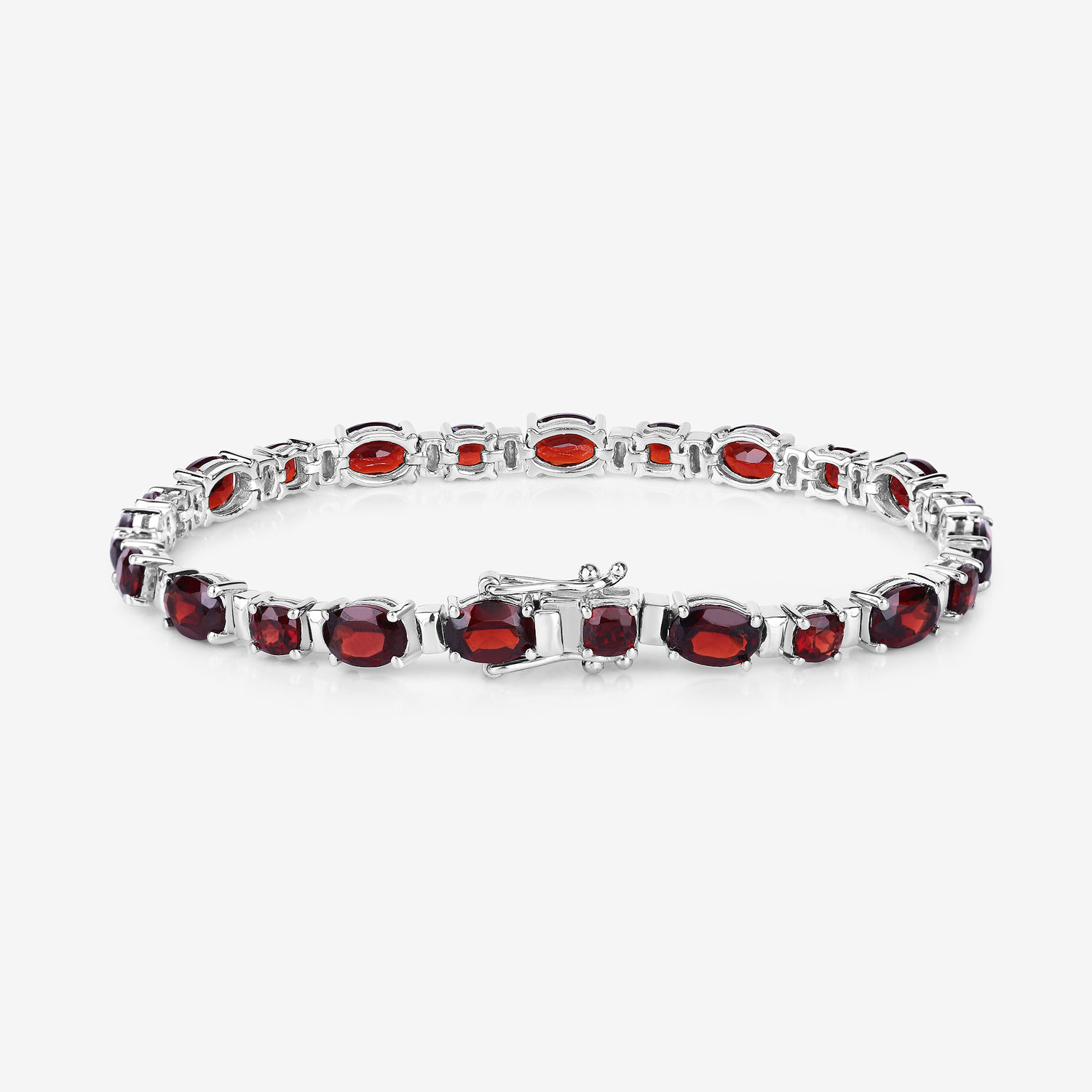 13.83 Carat Genuine Garnet .925 Sterling Silver Bracelet