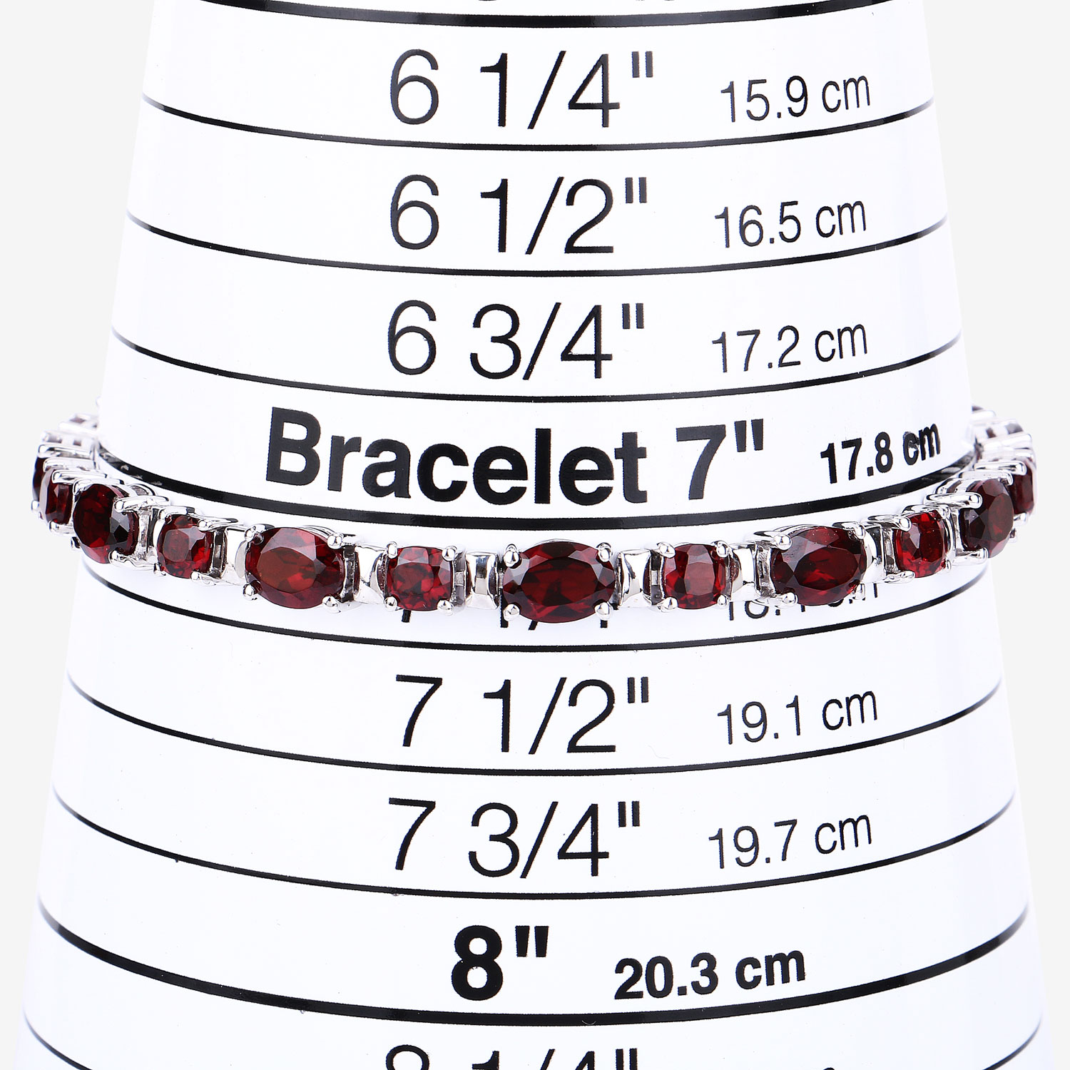 13.83 Carat Genuine Garnet .925 Sterling Silver Bracelet