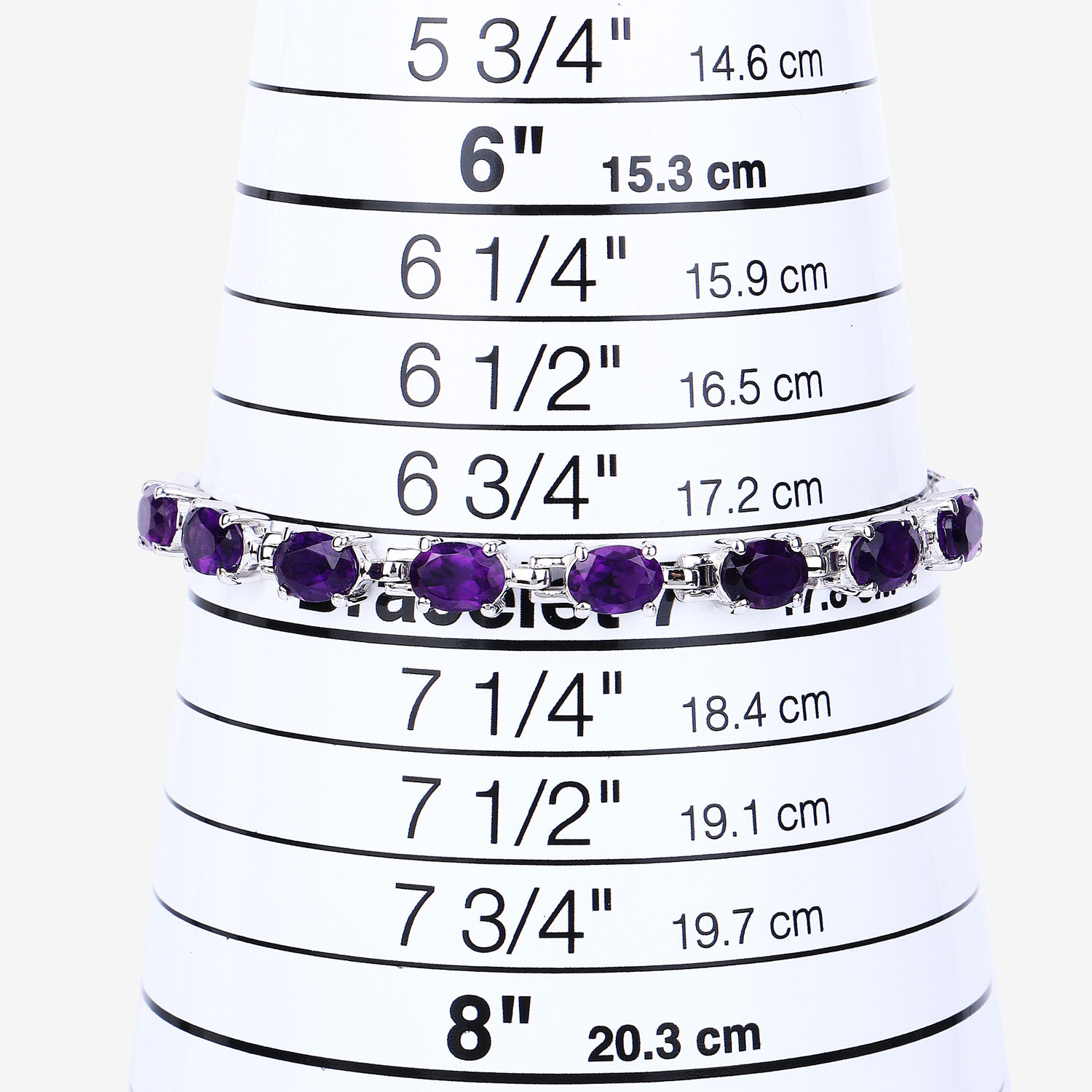 6.40 Carat Genuine Amethyst .925 Sterling Silver Bracelet
