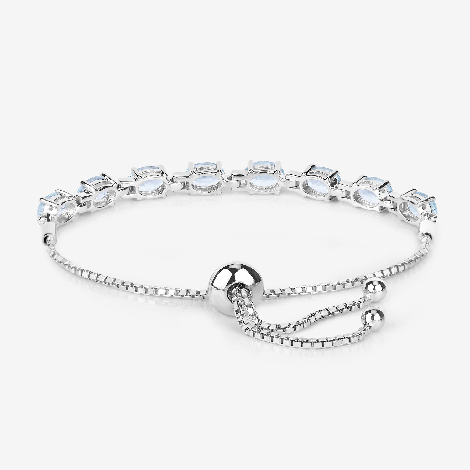 7.60 Carat Genuine Blue Topaz .925 Sterling Silver Bracelet