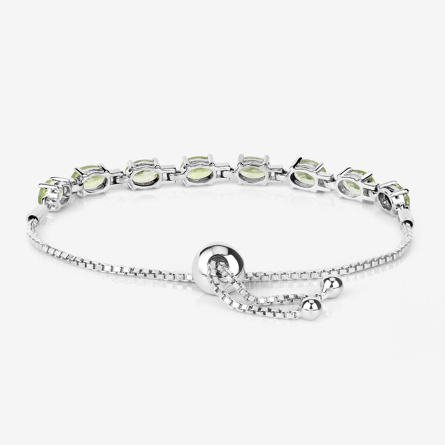 6.64 Carat Genuine Peridot .925 Sterling Silver Bracelet
