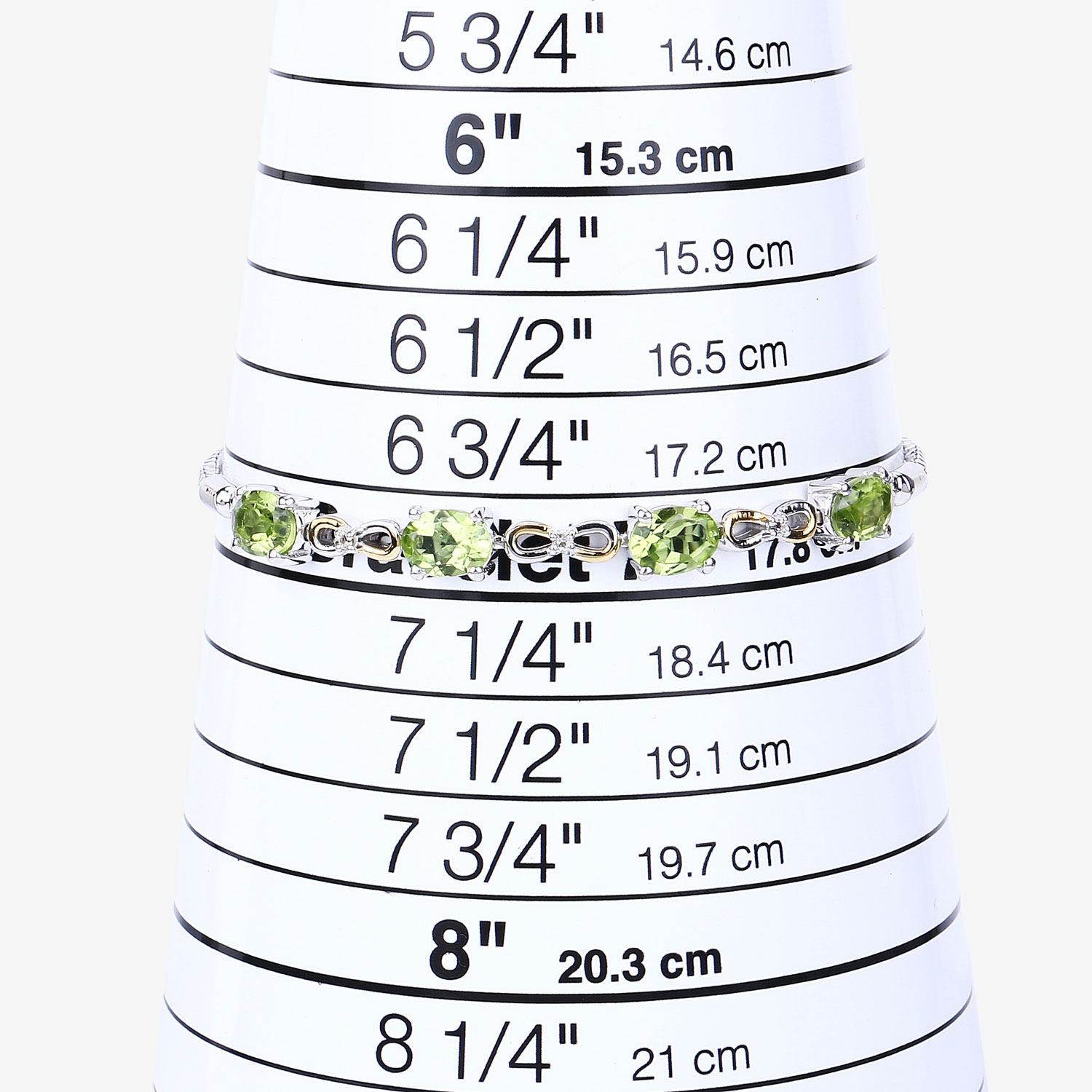 3.39 Carat Genuine Peridot and White Topaz .925 Sterling Silver Bracelet