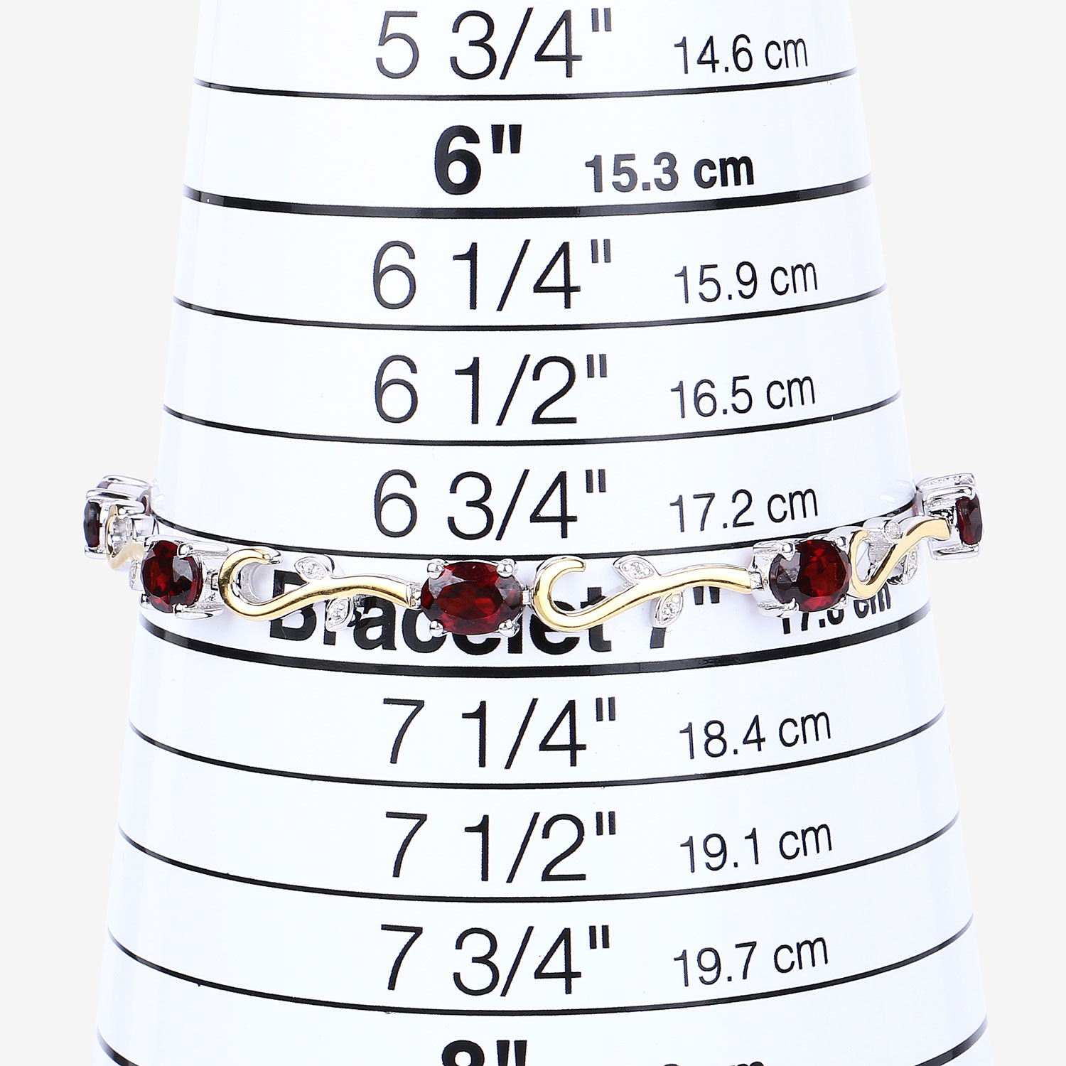 4.31 Carat Genuine Garnet and White Topaz .925 Sterling Silver Bracelet