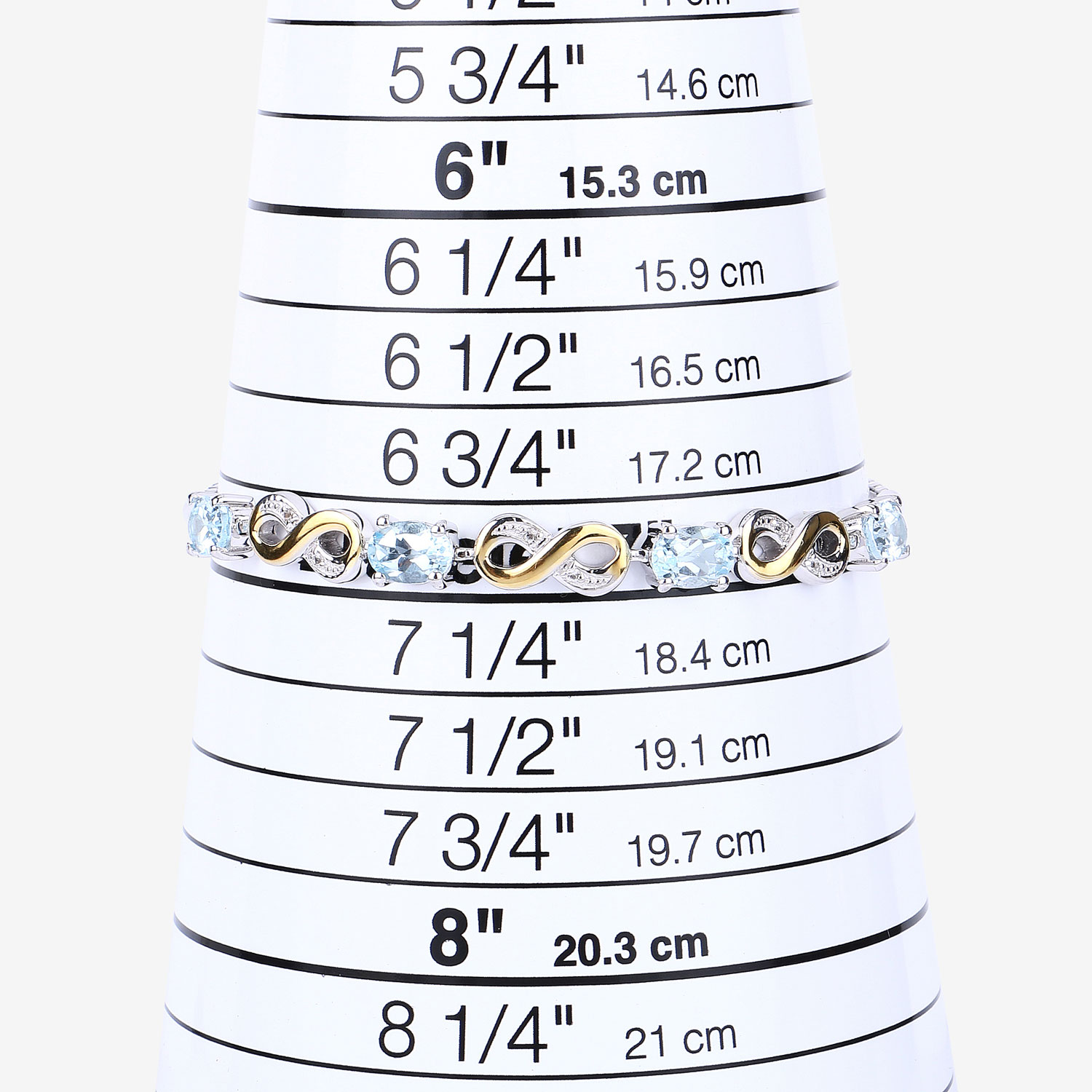 3.86 Carat Genuine Blue Topaz and White Topaz .925 Sterling Silver Bracelet