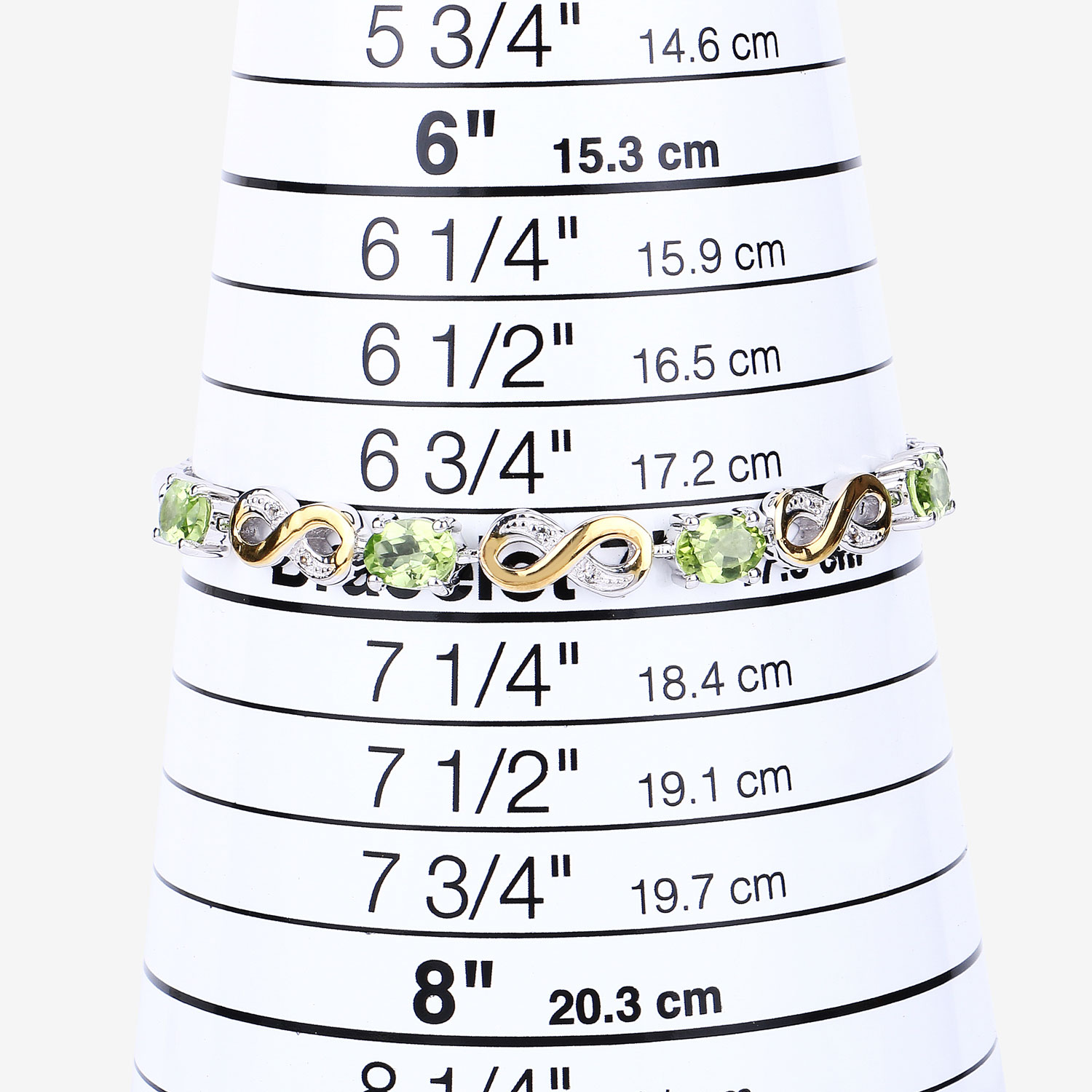 3.38 Carat Genuine Peridot and White Topaz .925 Sterling Silver Bracelet