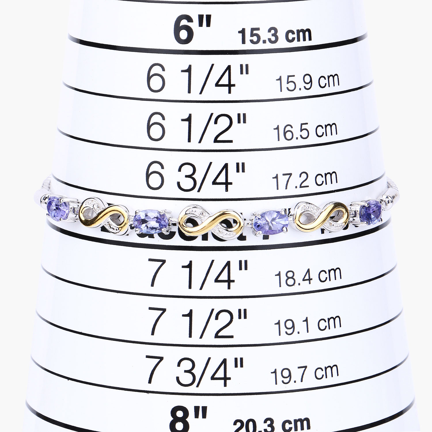 1.79 Carat Genuine Tanzanite and White Topaz .925 Sterling Silver Bracelet