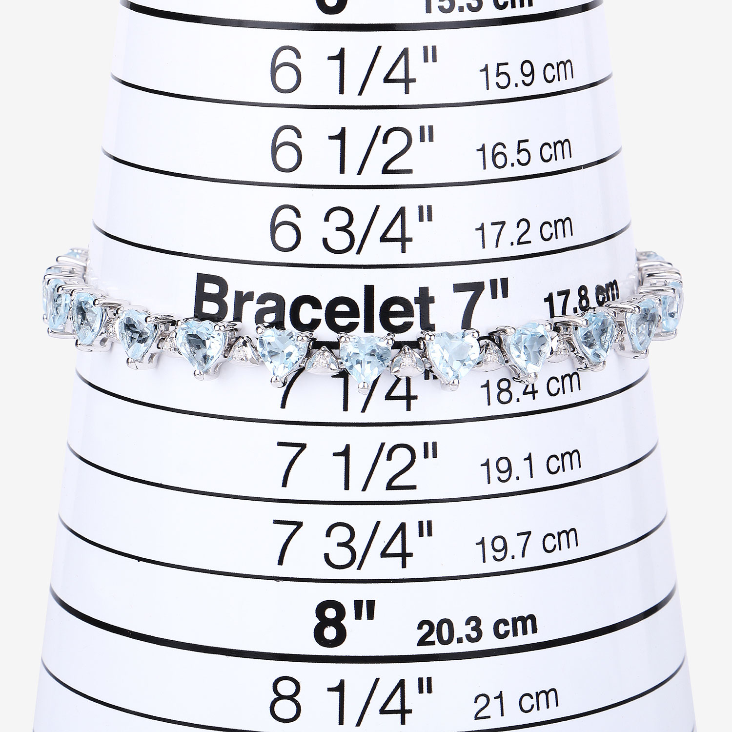 11.62 Carat Genuine Blue Topaz and White Diamond .925 Sterling Silver Bracelet