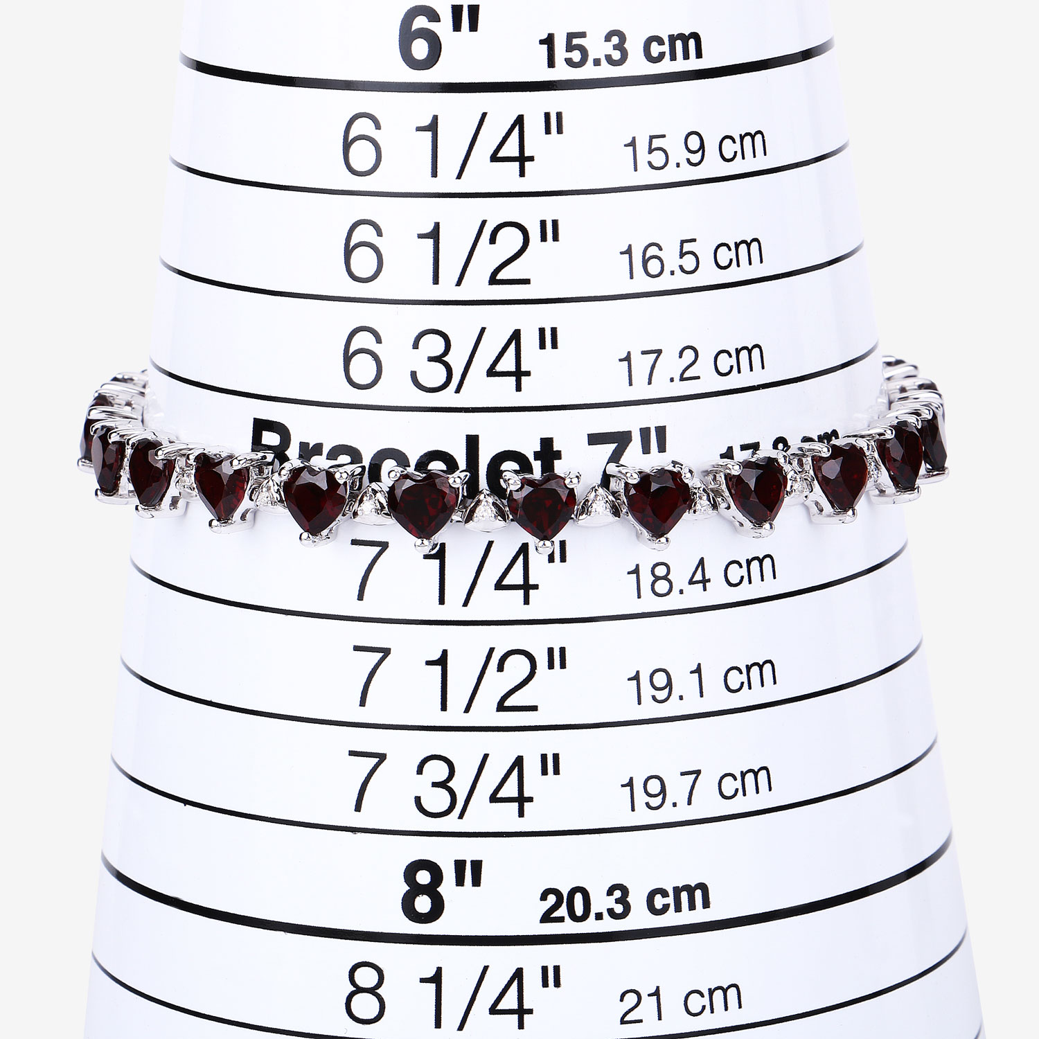 11.62 Carat Genuine Garnet and White Diamond .925 Sterling Silver Bracelet