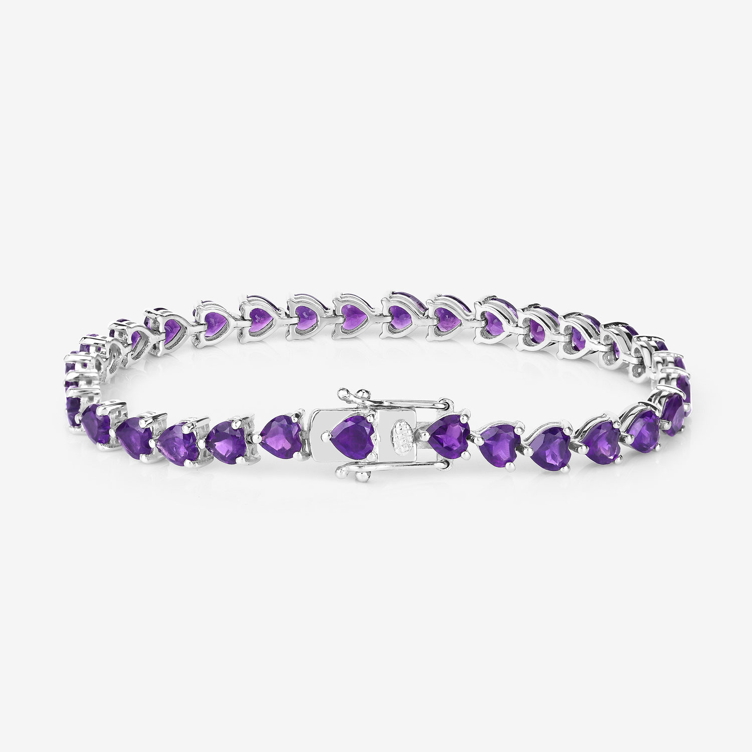 13.33 Carat Genuine Amethyst .925 Sterling Silver Bracelet