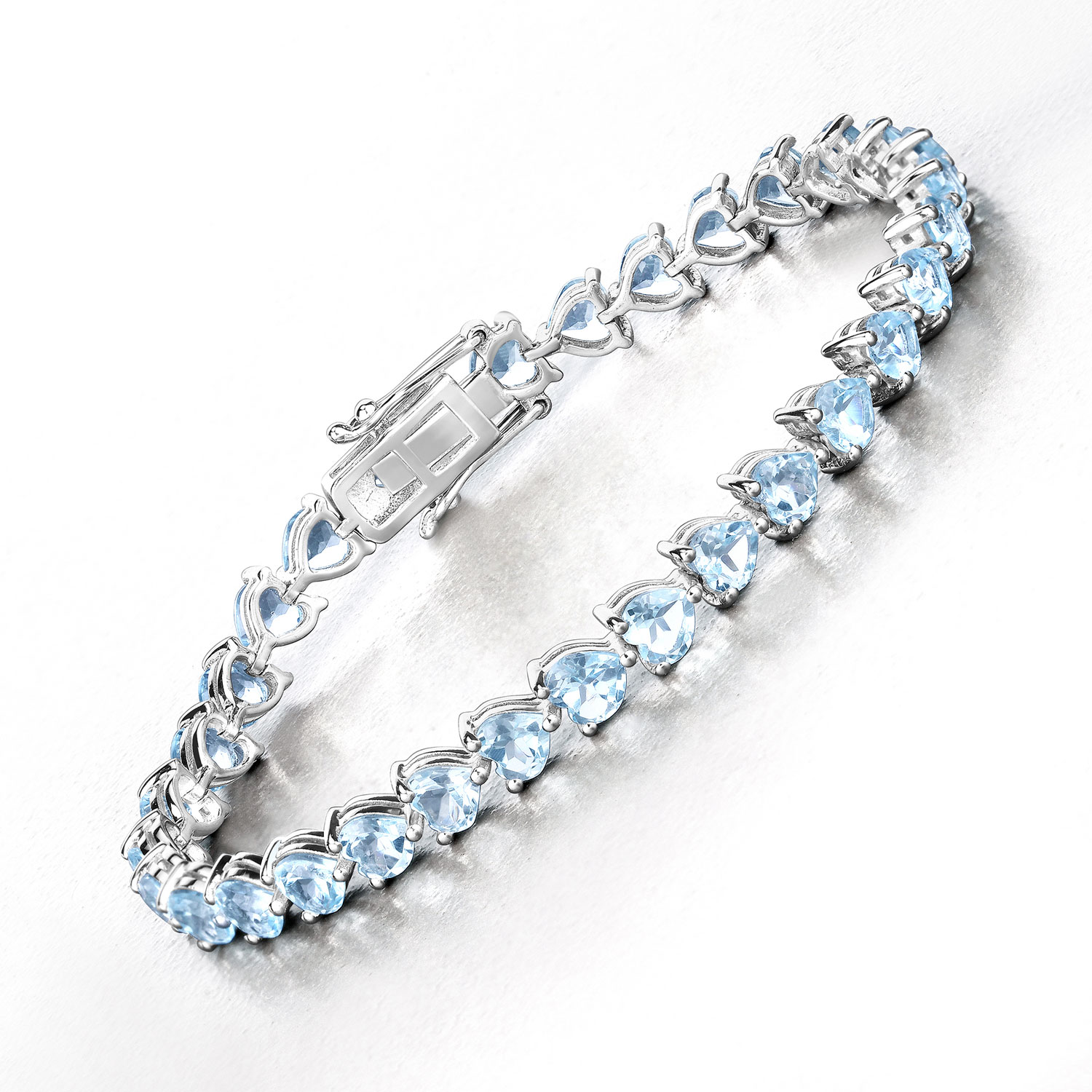 15.50 Carat Genuine Blue Topaz .925 Sterling Silver Bracelet