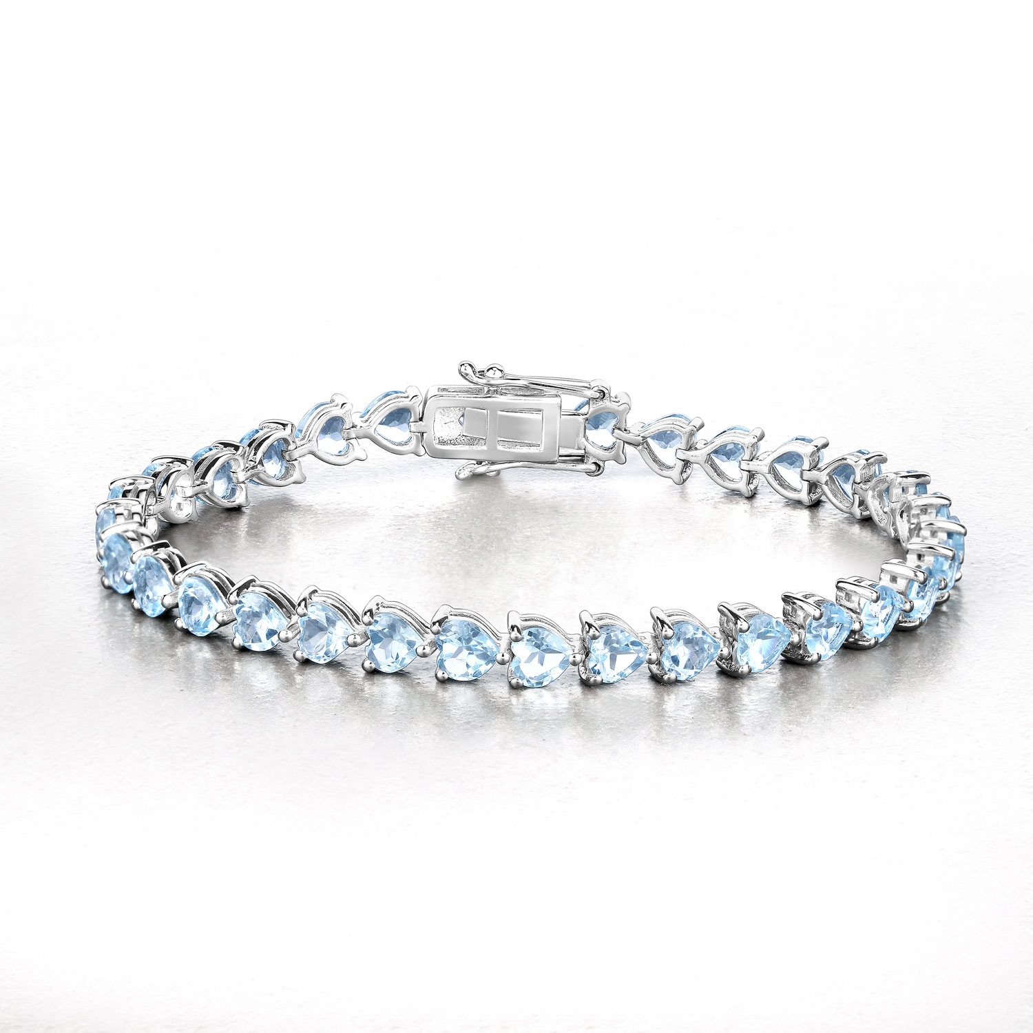 15.50 Carat Genuine Blue Topaz .925 Sterling Silver Bracelet