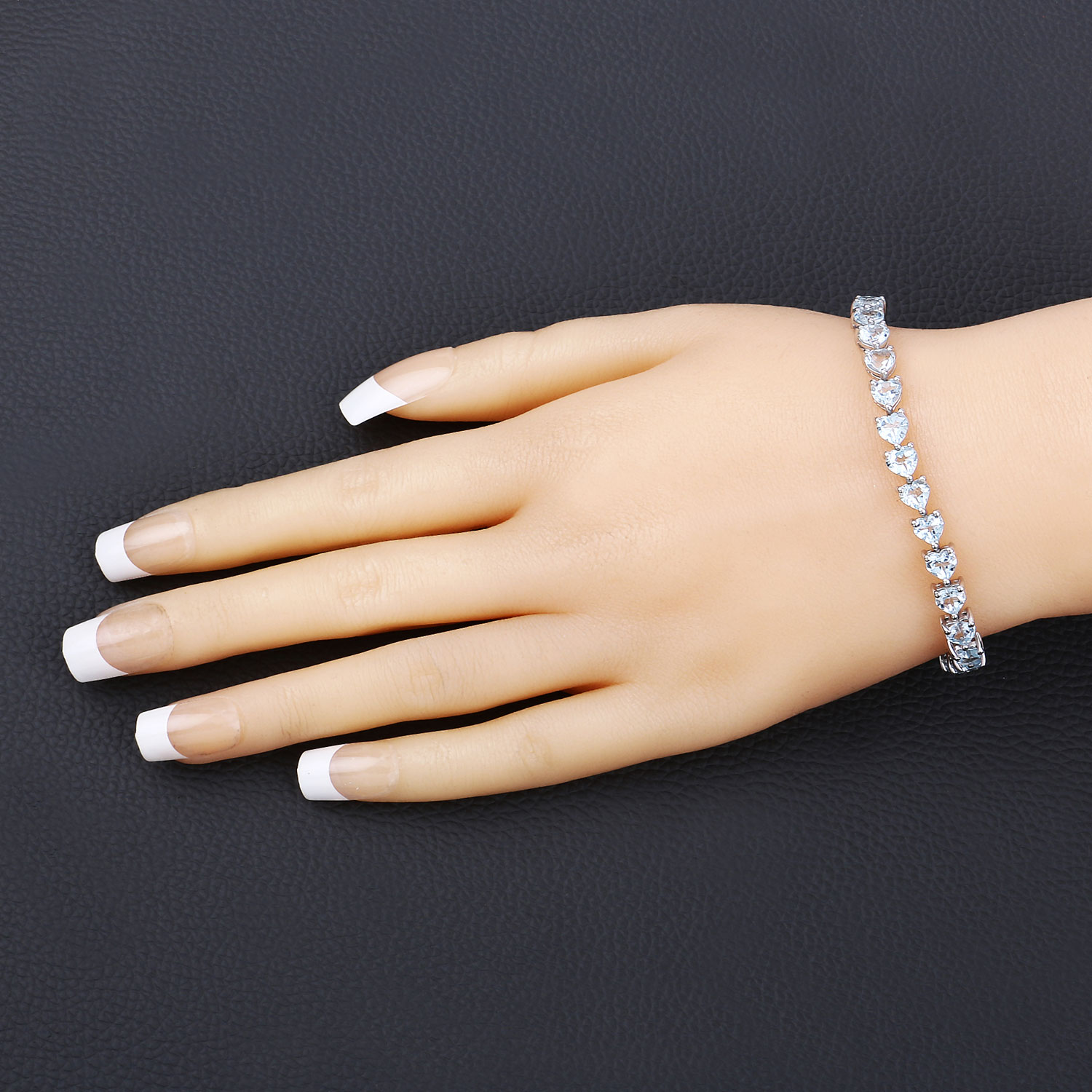 15.50 Carat Genuine Blue Topaz .925 Sterling Silver Bracelet