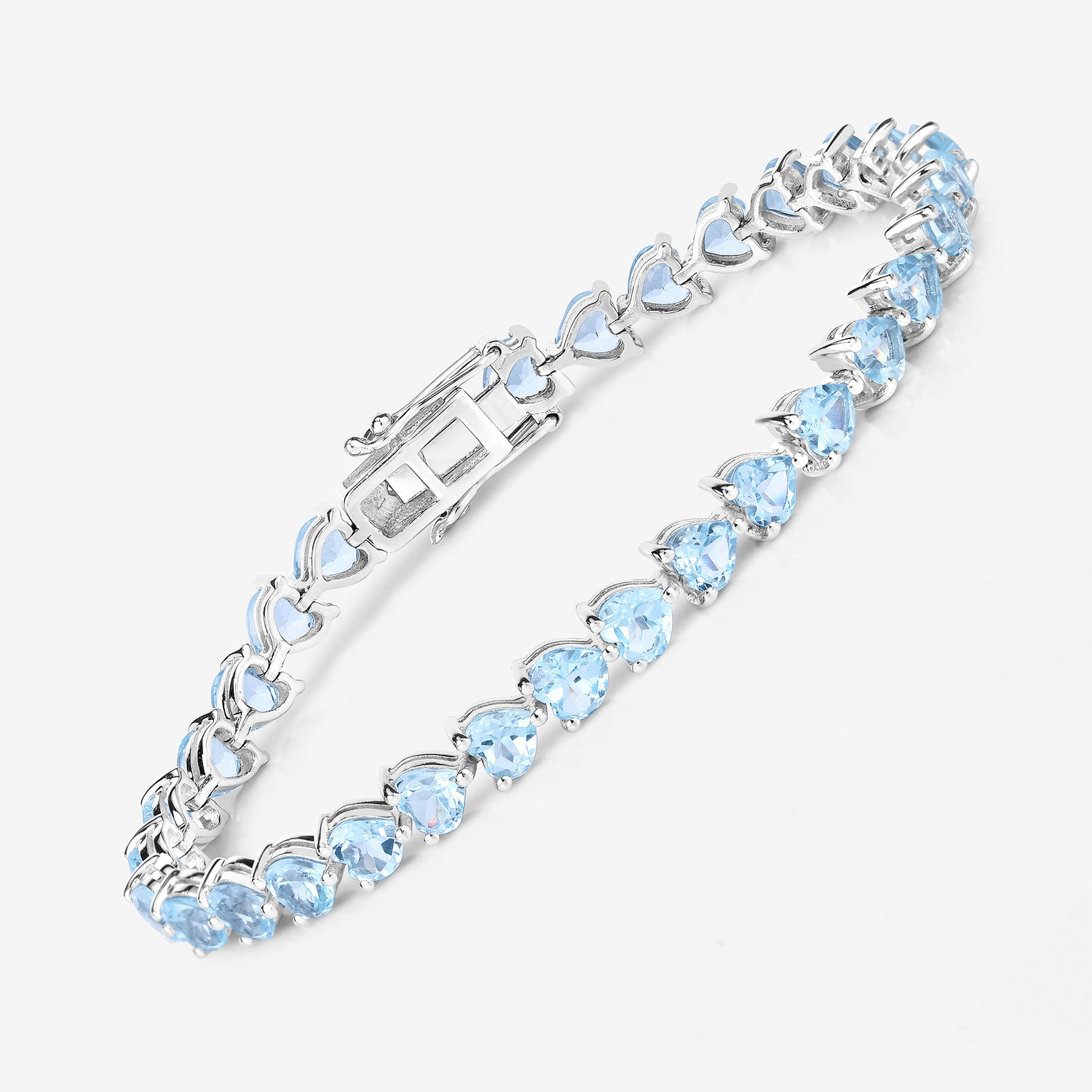15.50 Carat Genuine Blue Topaz .925 Sterling Silver Bracelet