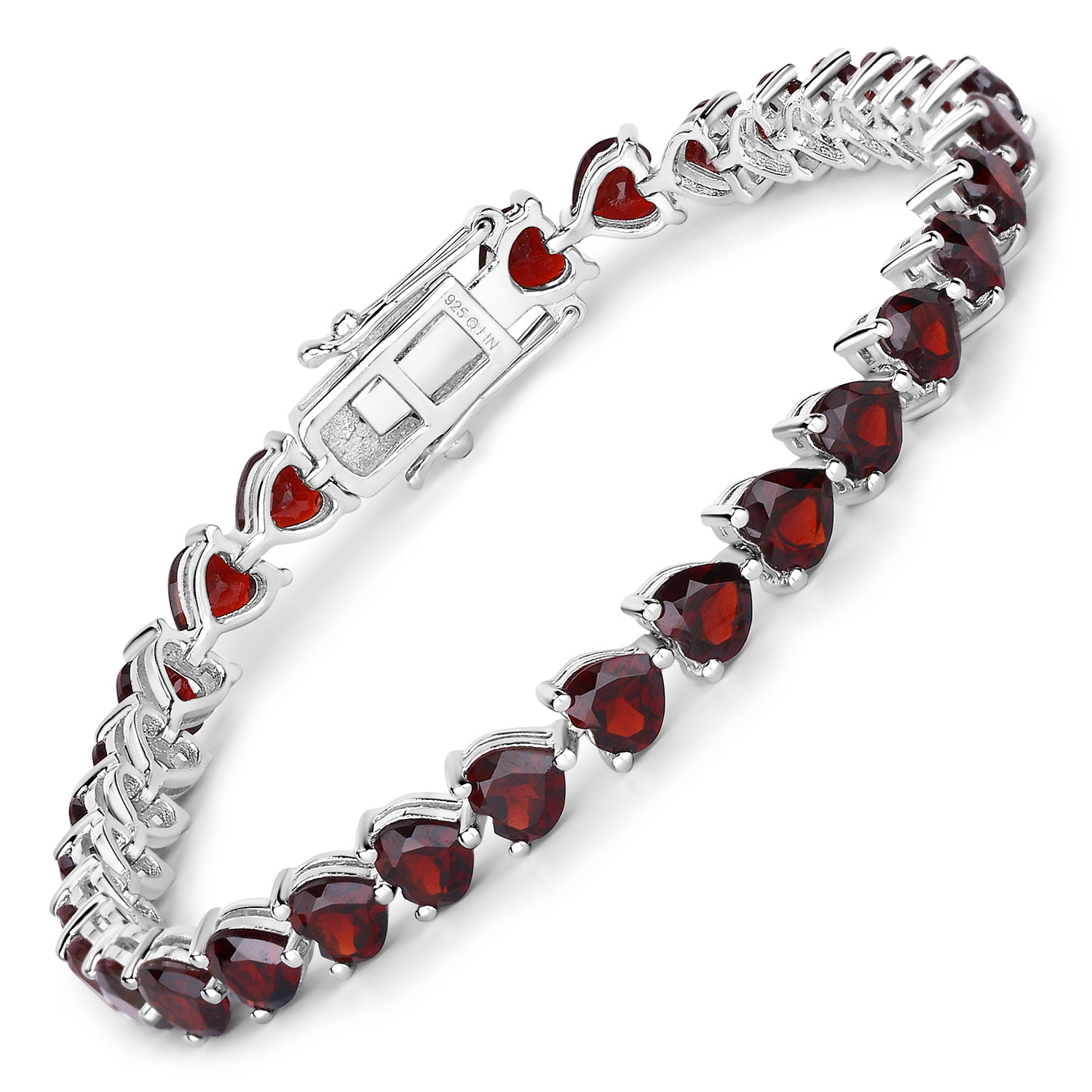 15.50 Carat Genuine Garnet .925 Sterling Silver Bracelet