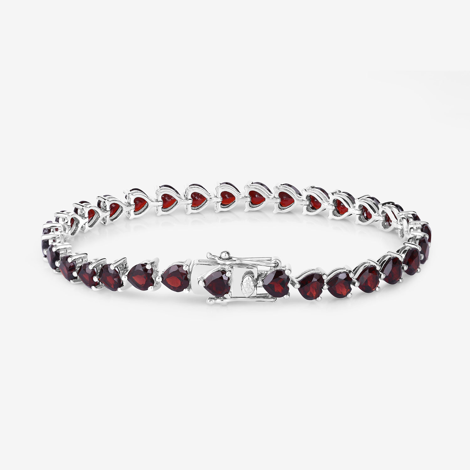 15.50 Carat Genuine Garnet .925 Sterling Silver Bracelet