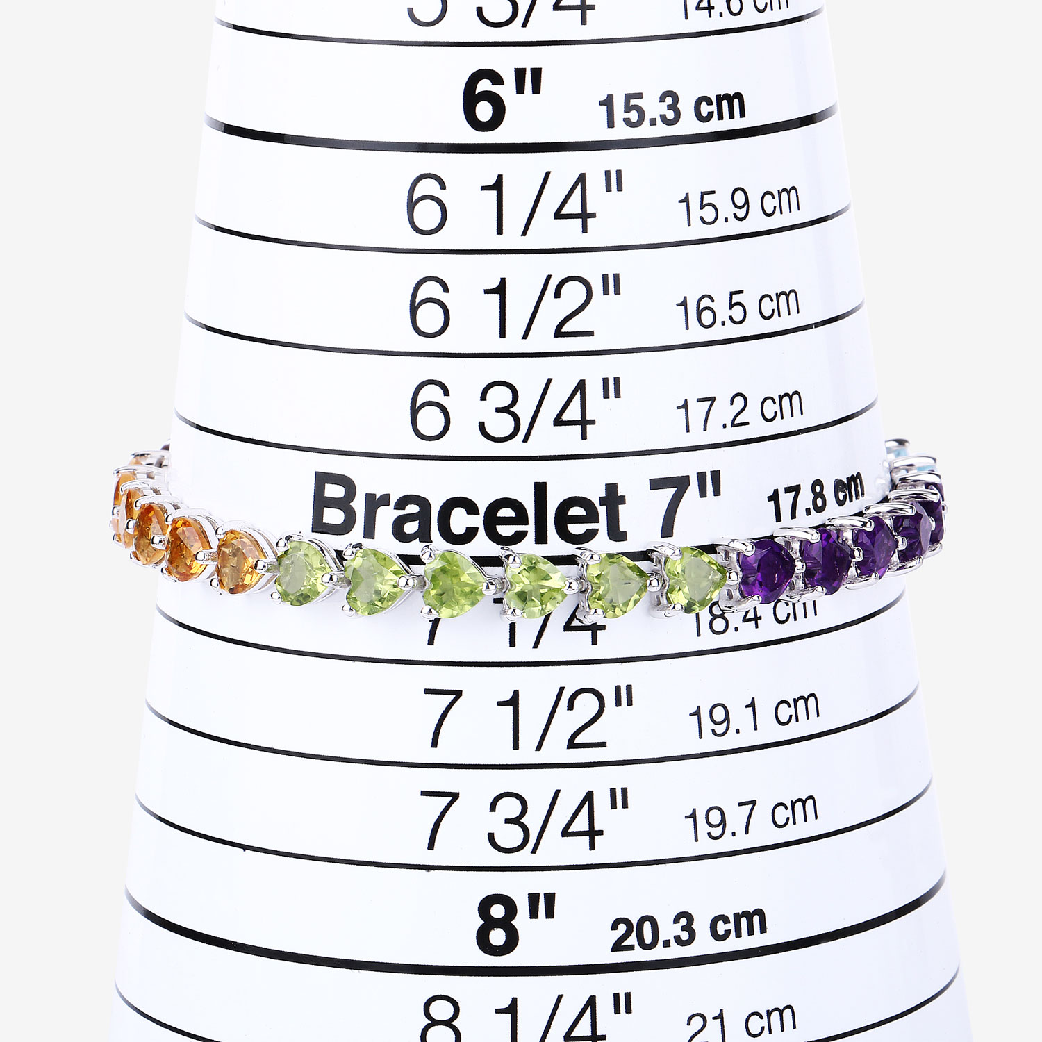 14.42 Carat Genuine Multi Stone .925 Sterling Silver Bracelet