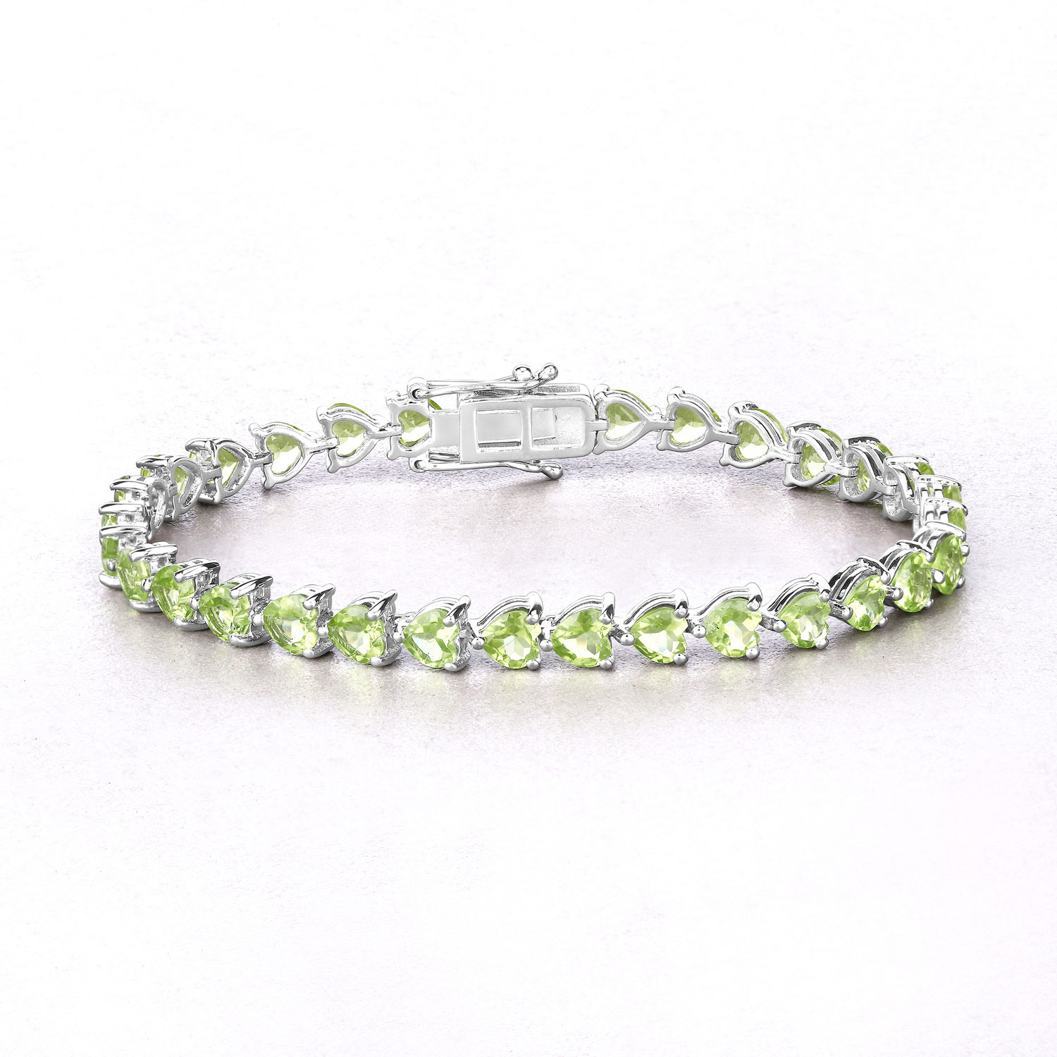 13.64 Carat Genuine Peridot .925 Sterling Silver Bracelet