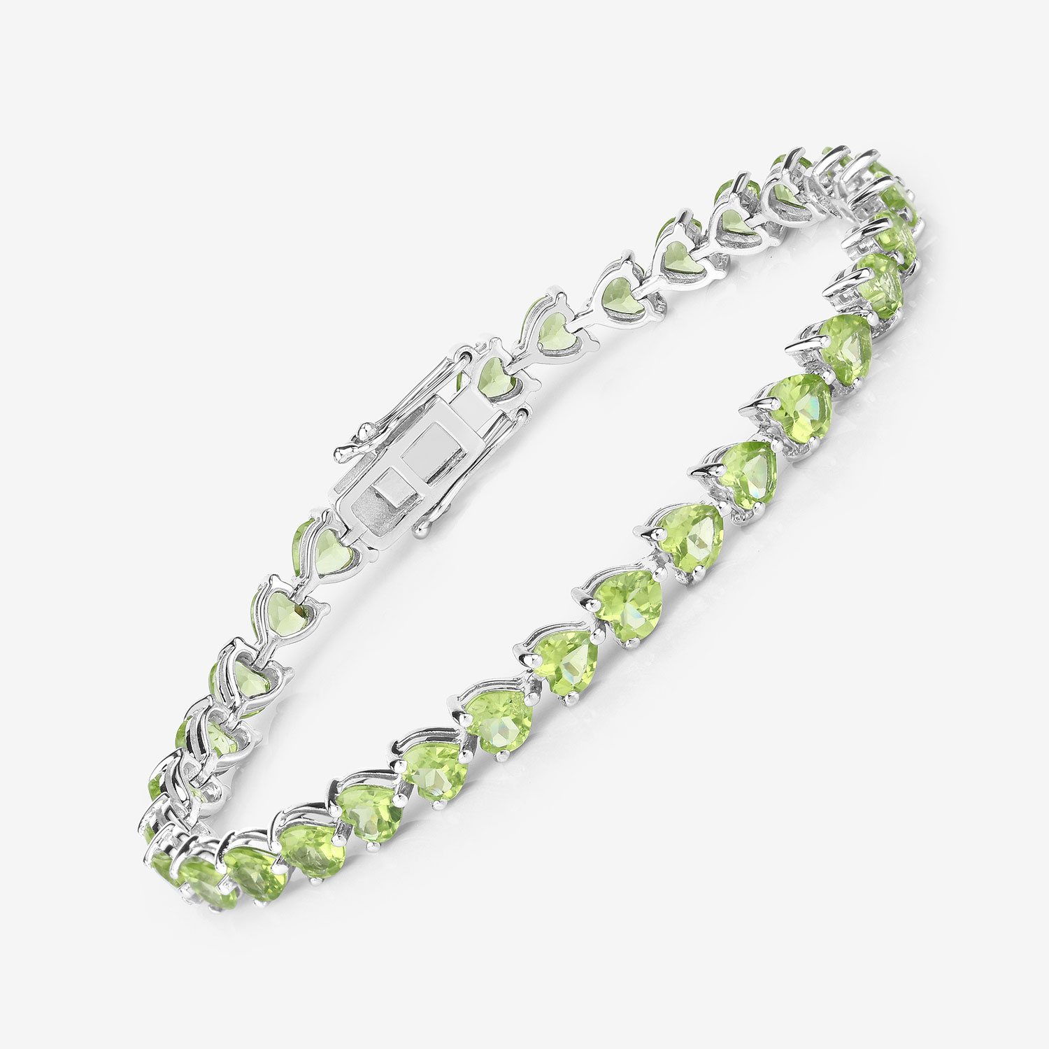 13.64 Carat Genuine Peridot .925 Sterling Silver Bracelet