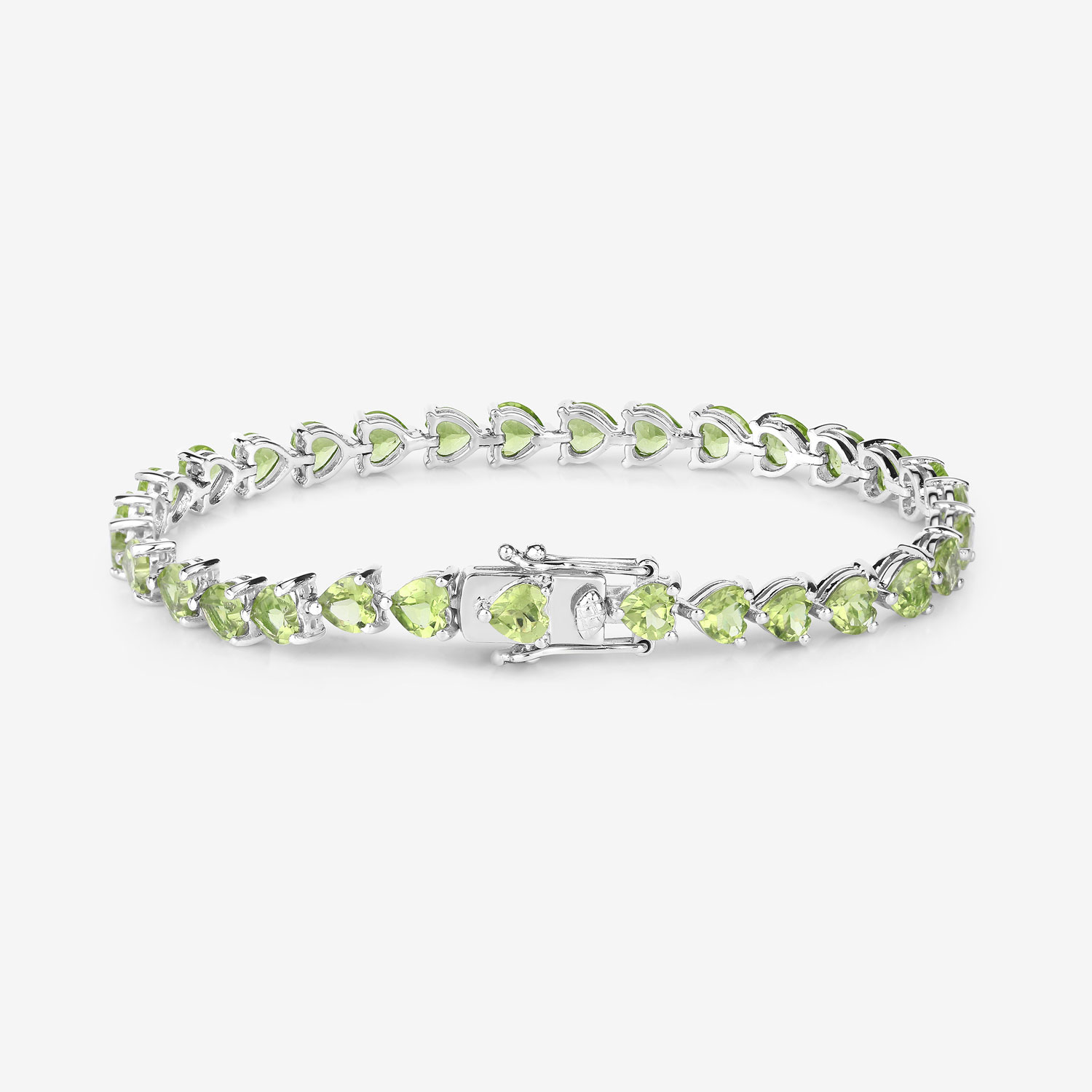 13.64 Carat Genuine Peridot .925 Sterling Silver Bracelet
