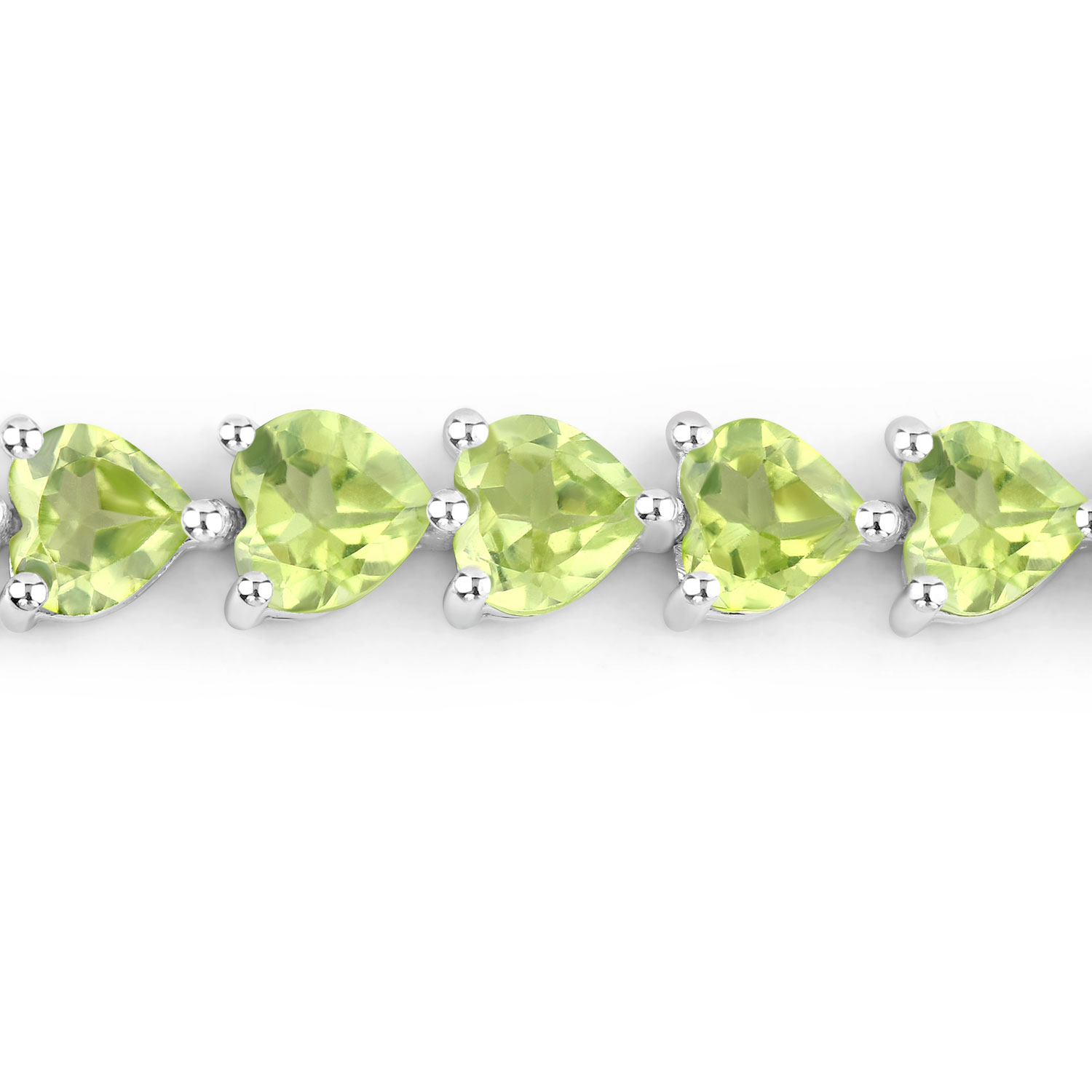 13.64 Carat Genuine Peridot .925 Sterling Silver Bracelet