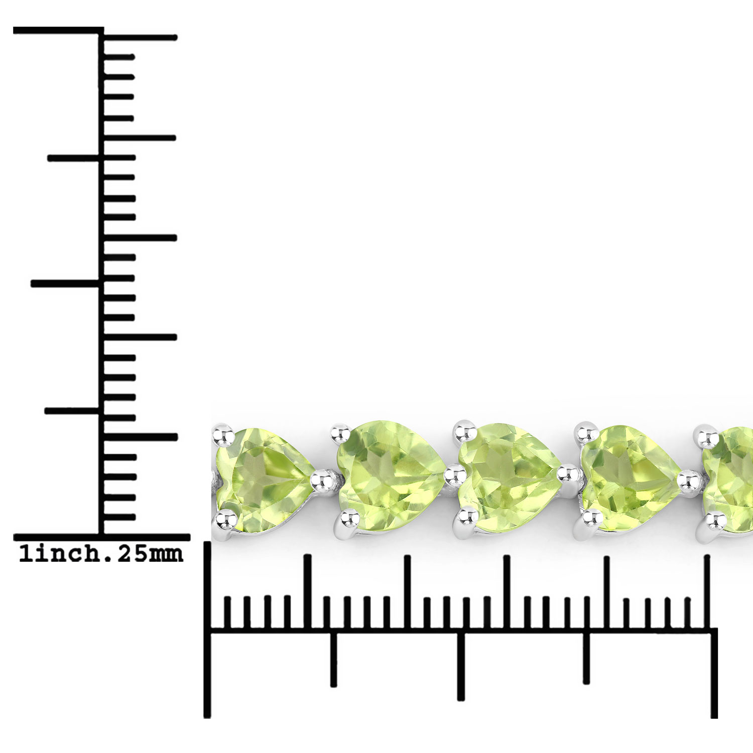 13.64 Carat Genuine Peridot .925 Sterling Silver Bracelet