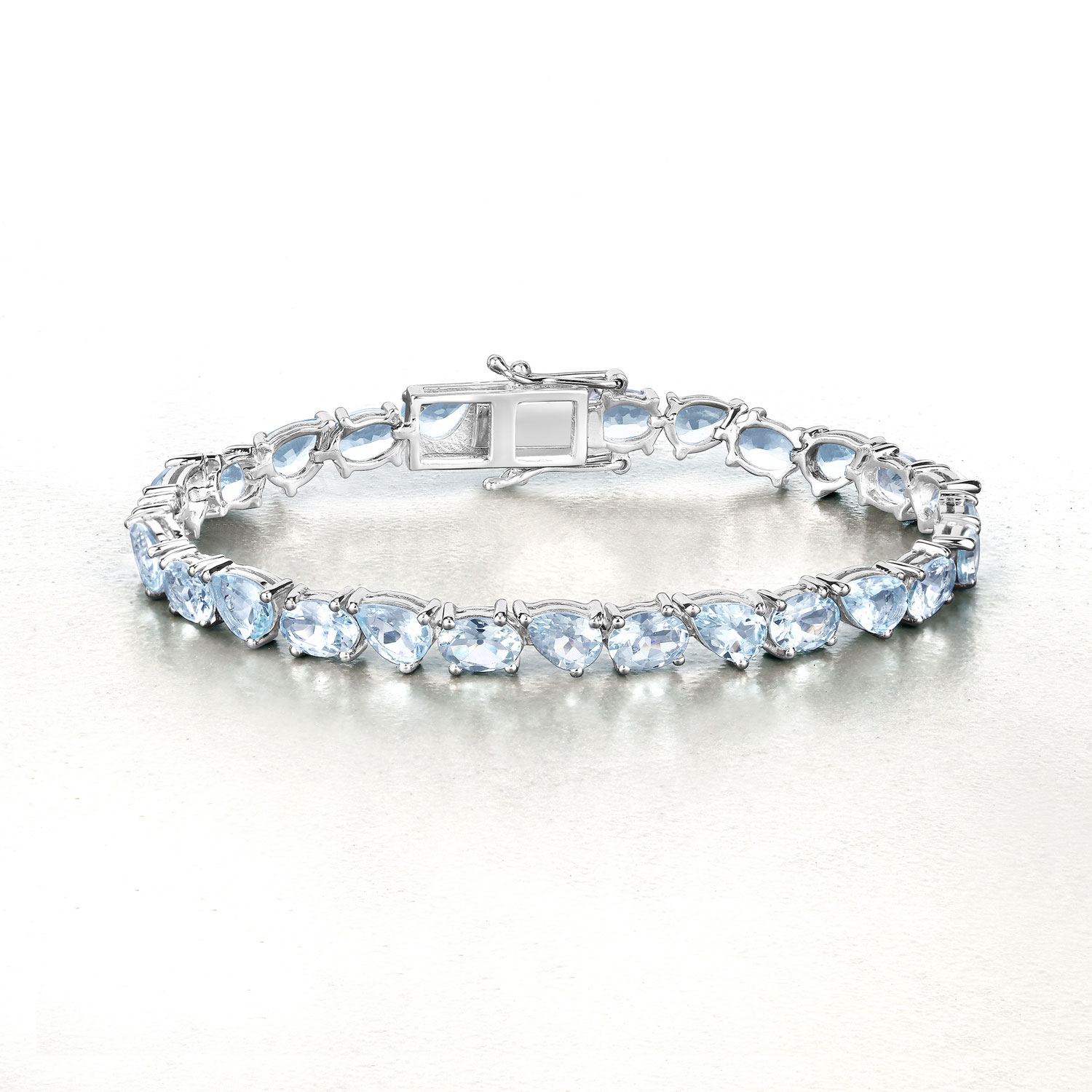 16.20 Carat Genuine Aquamarine .925 Sterling Silver Bracelet