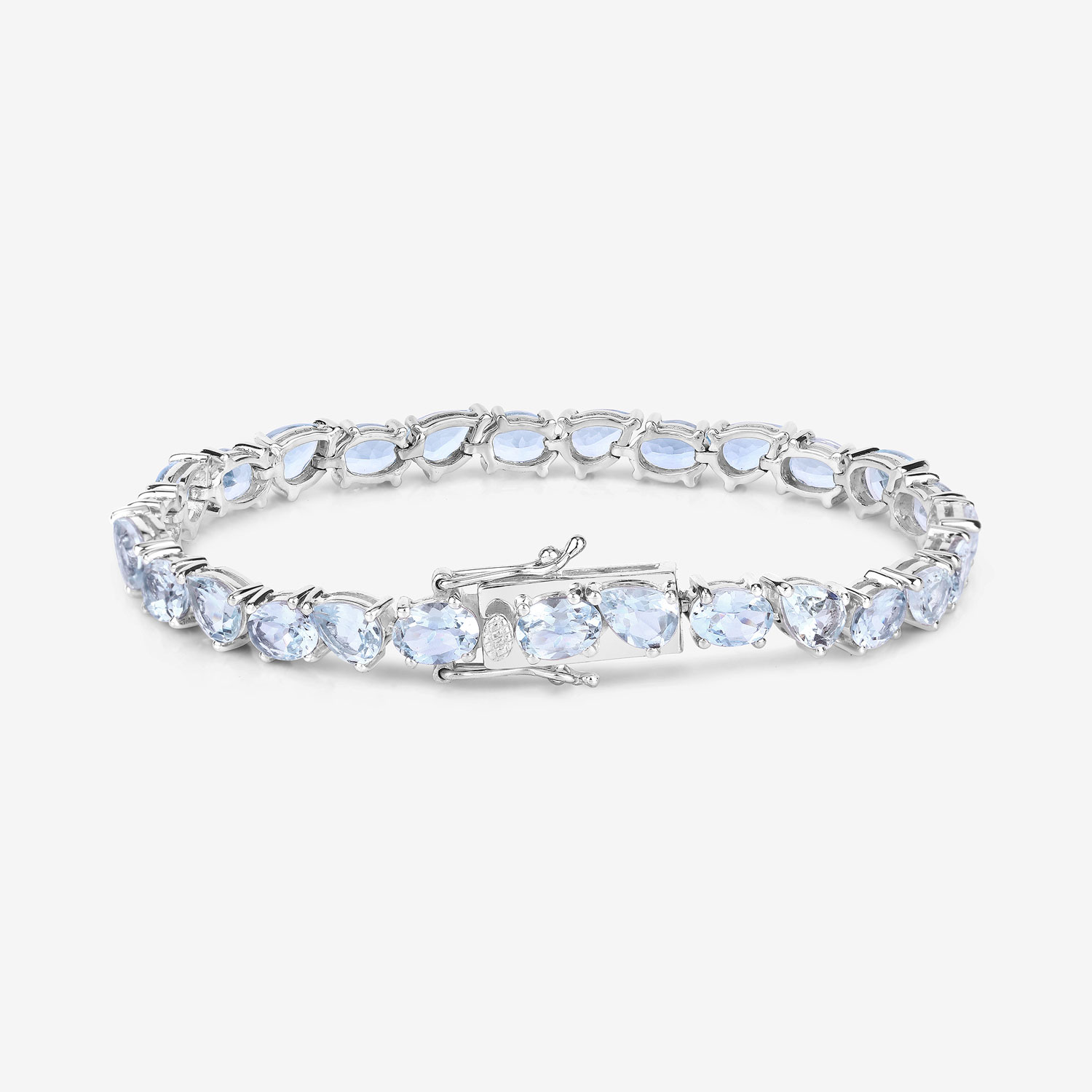 16.20 Carat Genuine Aquamarine .925 Sterling Silver Bracelet