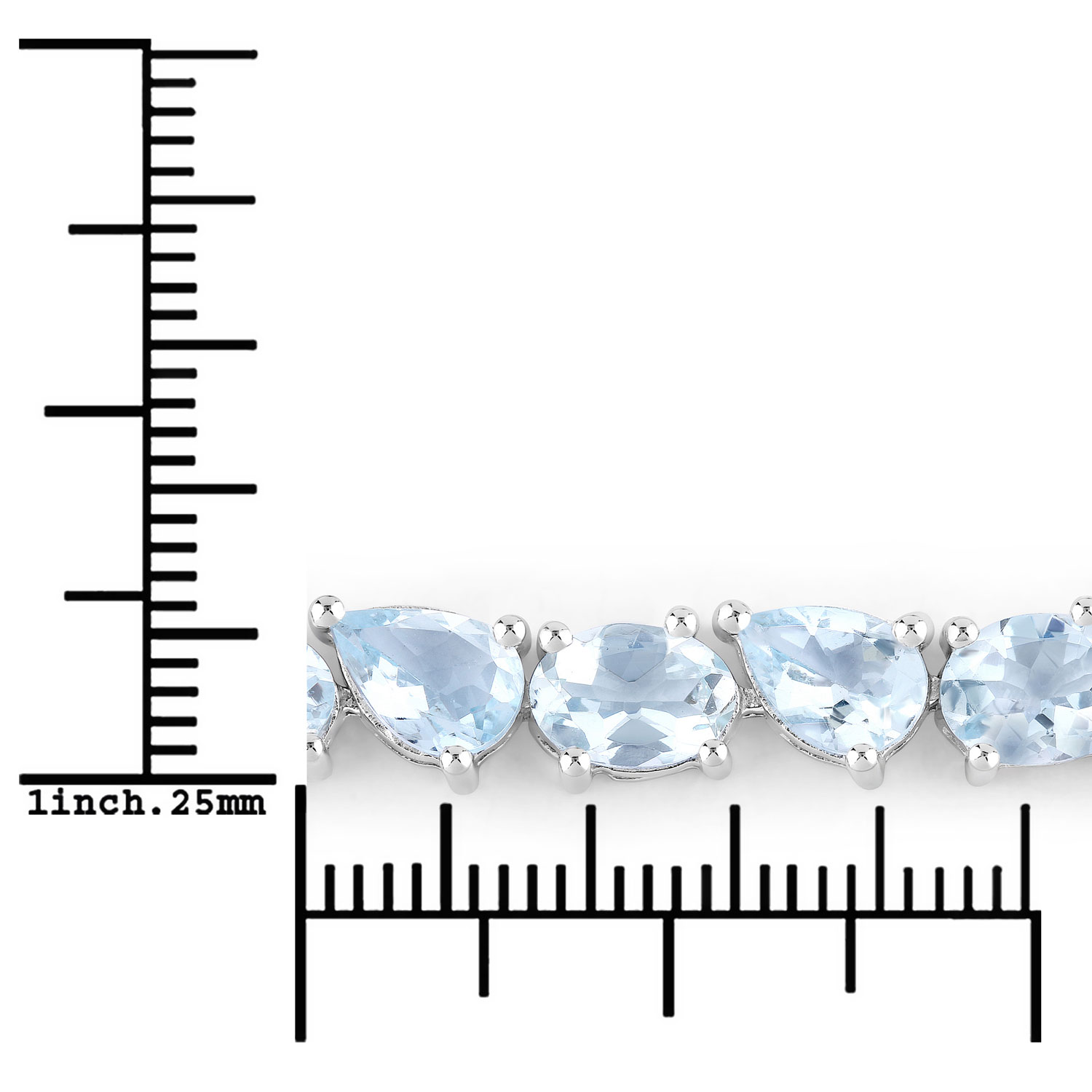 16.20 Carat Genuine Aquamarine .925 Sterling Silver Bracelet