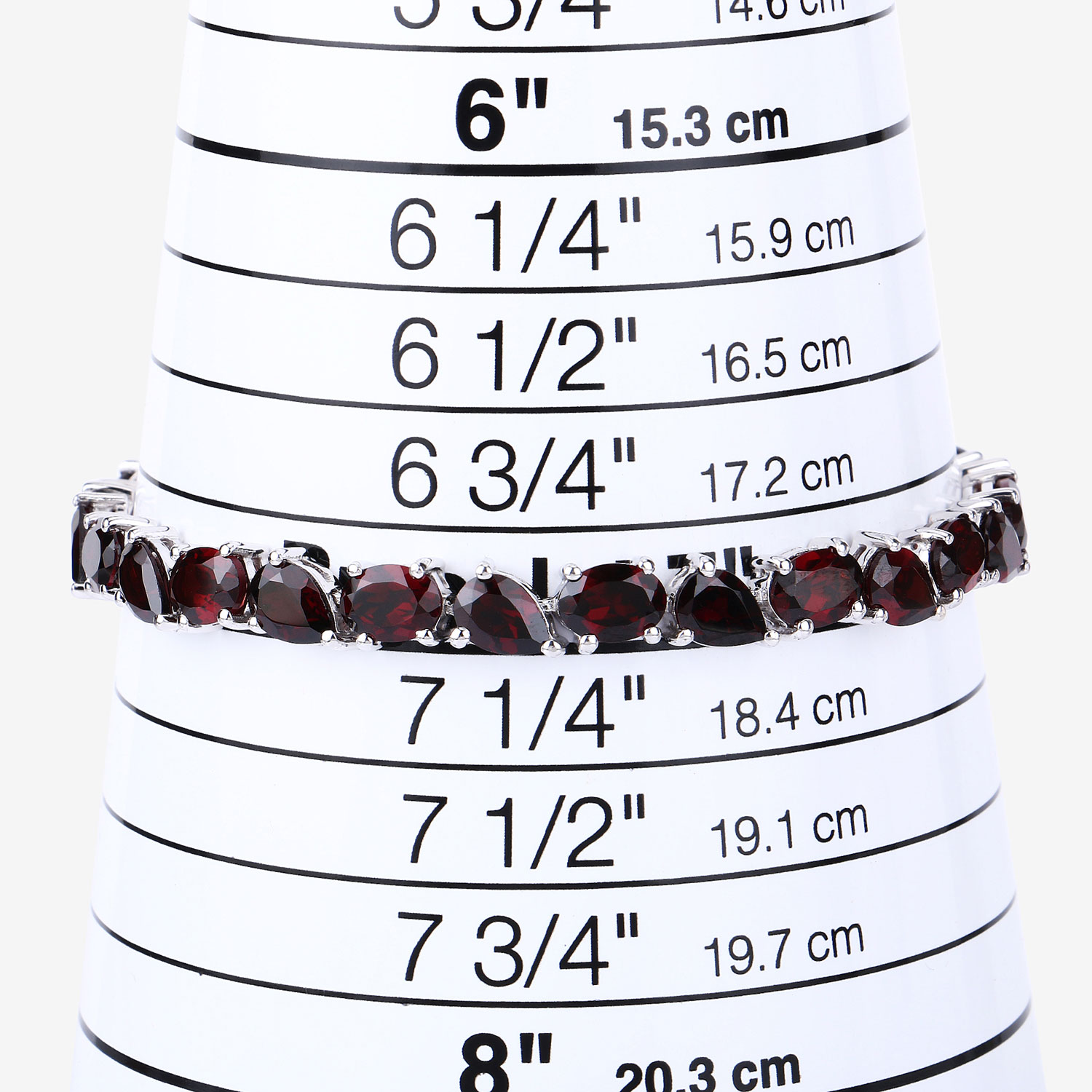 22.17 Carat Genuine Garnet .925 Sterling Silver Bracelet