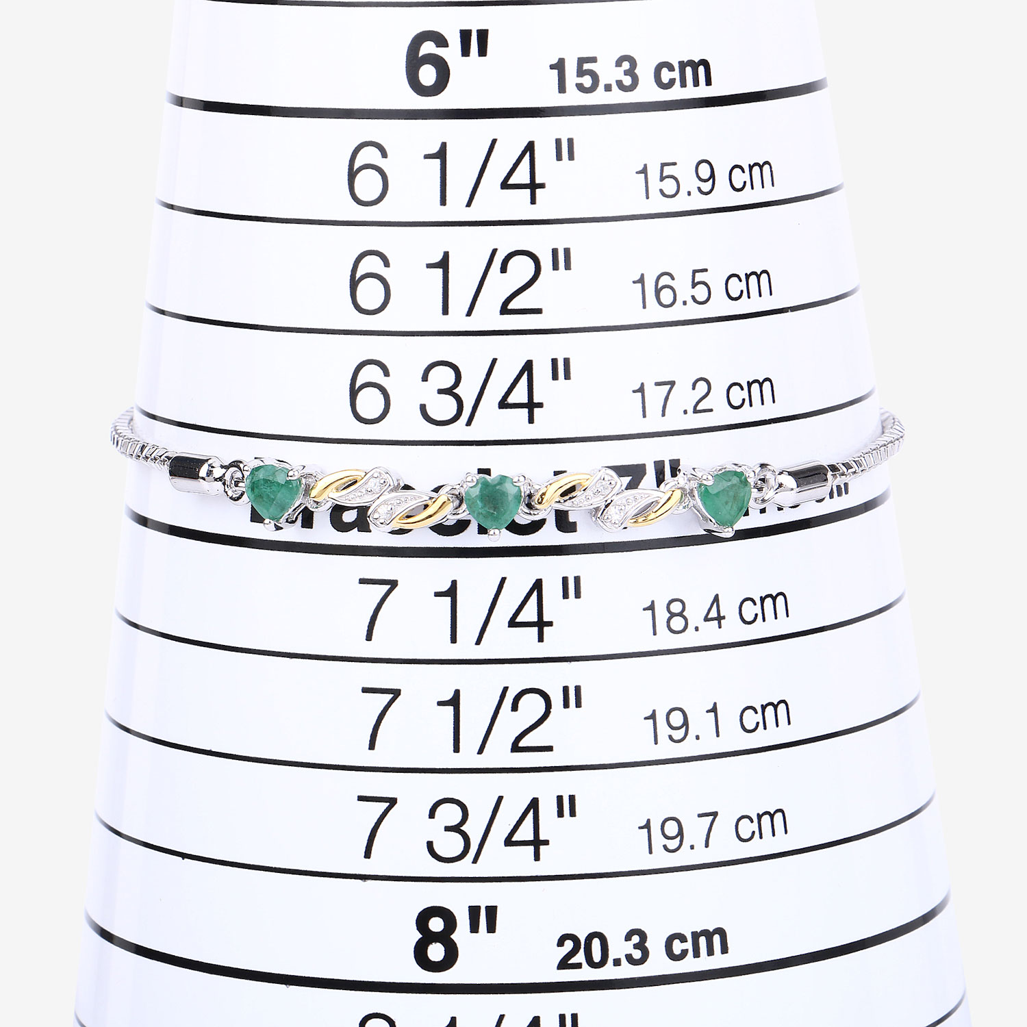 0.79 Carat Genuine Emerald and White Sapphire .925 Sterling Silver Bracelet