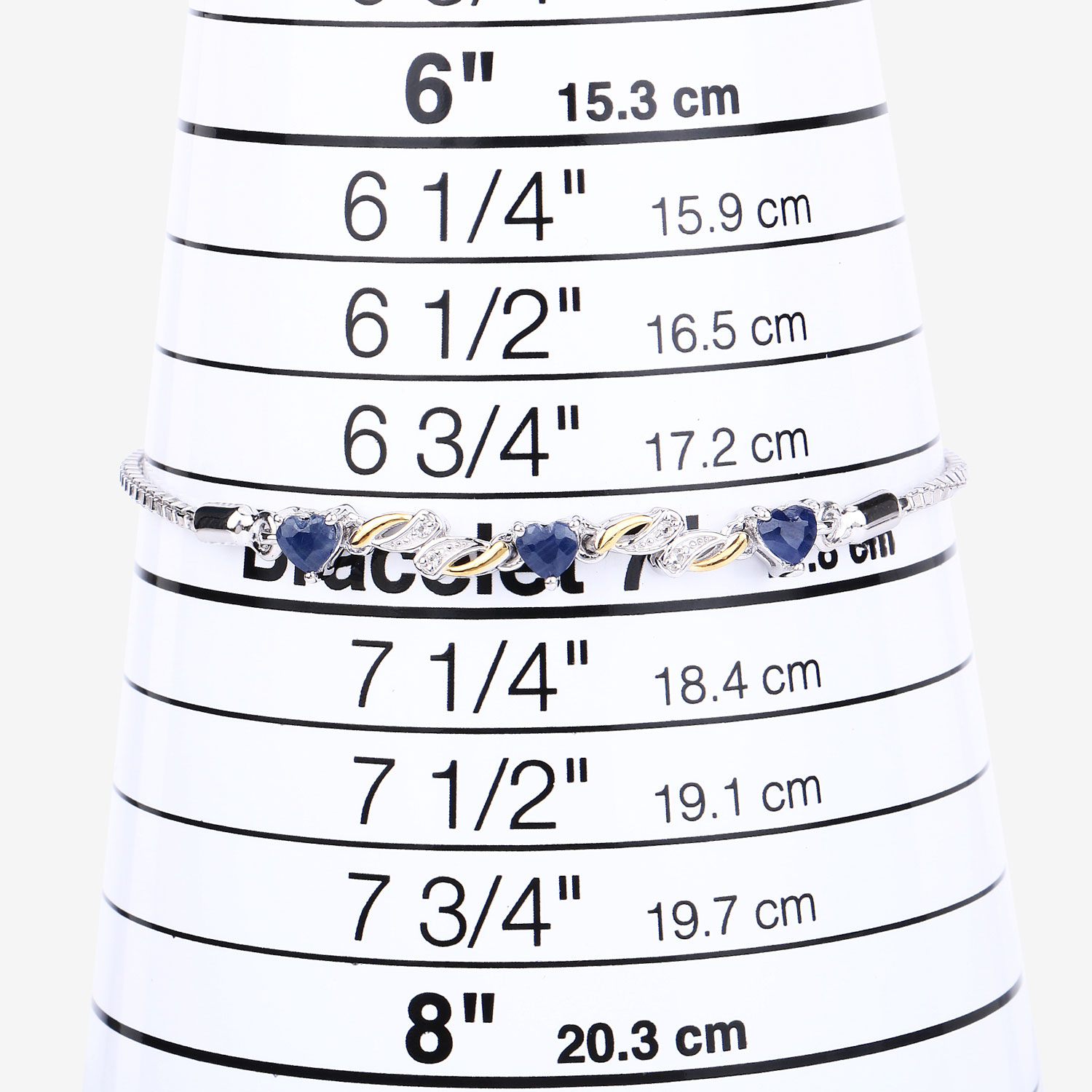 1.09 Carat Genuine Blue Sapphire and White Sapphire .925 Sterling Silver Bracelet