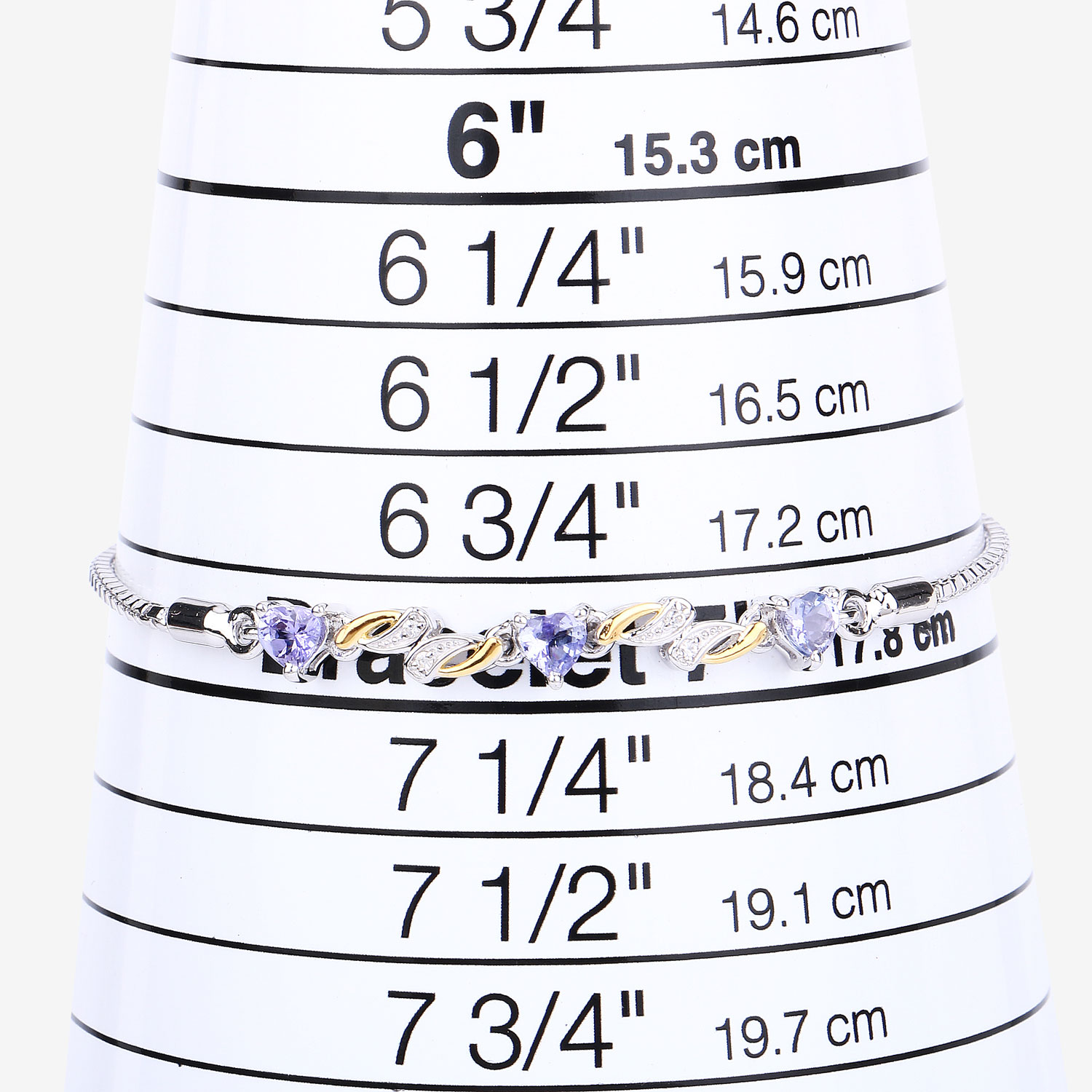 0.61 Carat Genuine Tanzanite and White Sapphire .925 Sterling Silver Bracelet