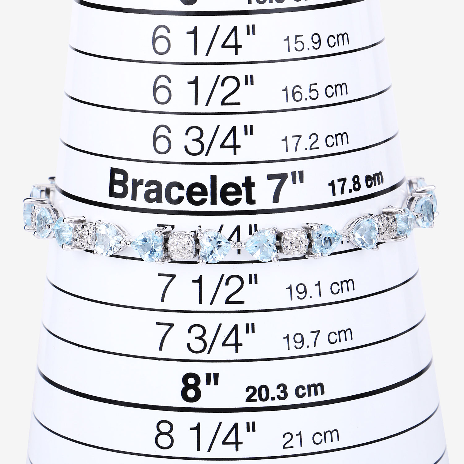 11.10 Carat Genuine Blue Topaz and White Diamond .925 Sterling Silver Bracelet