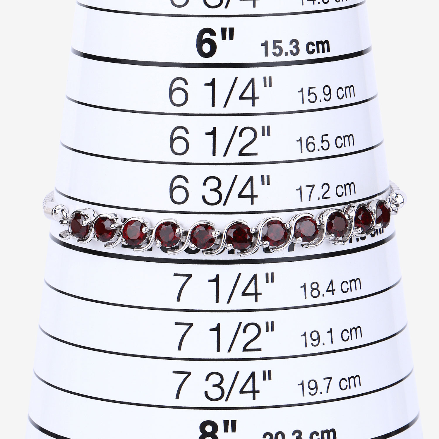 3.30 Carat Genuine Garnet .925 Sterling Silver Bracelet