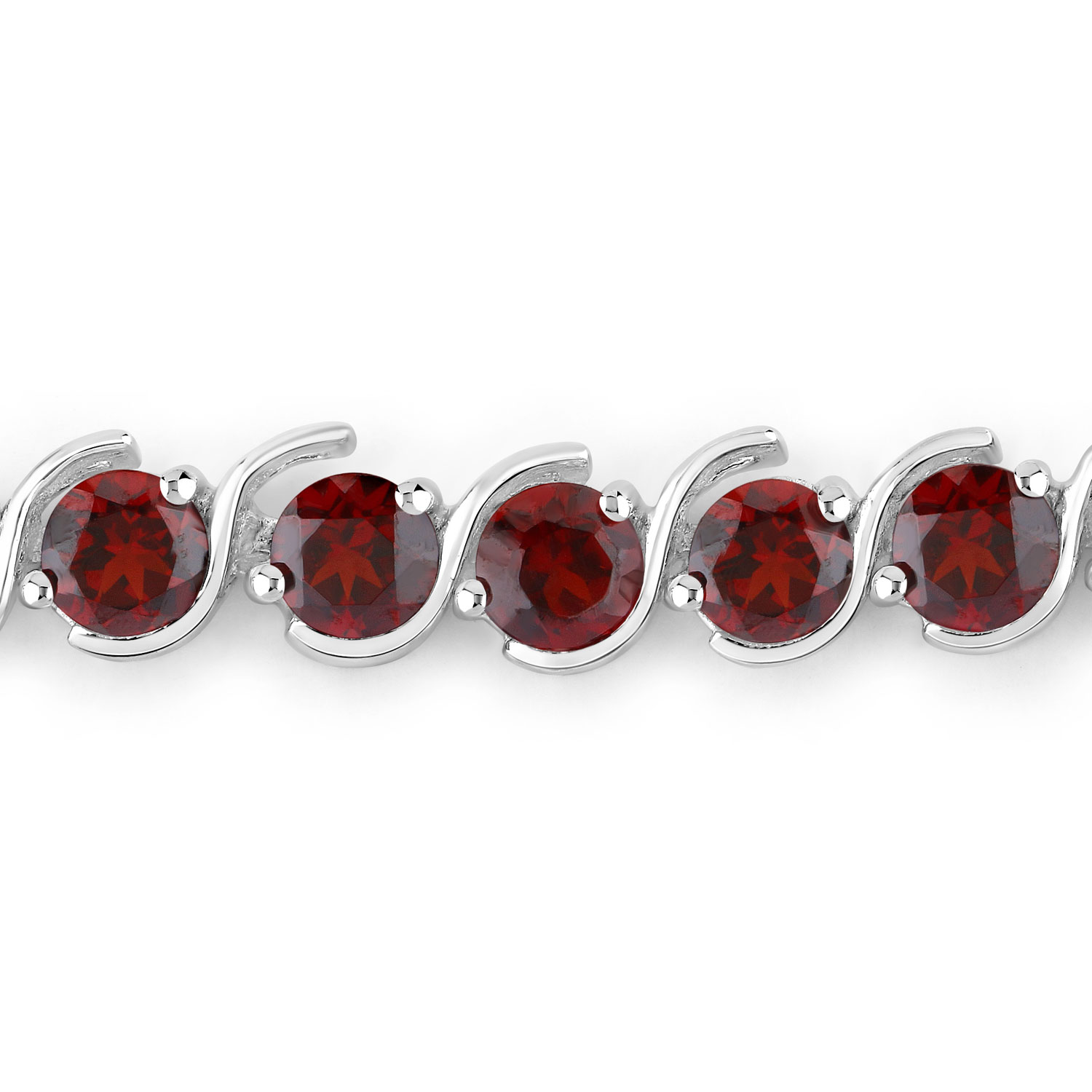 3.30 Carat Genuine Garnet .925 Sterling Silver Bracelet