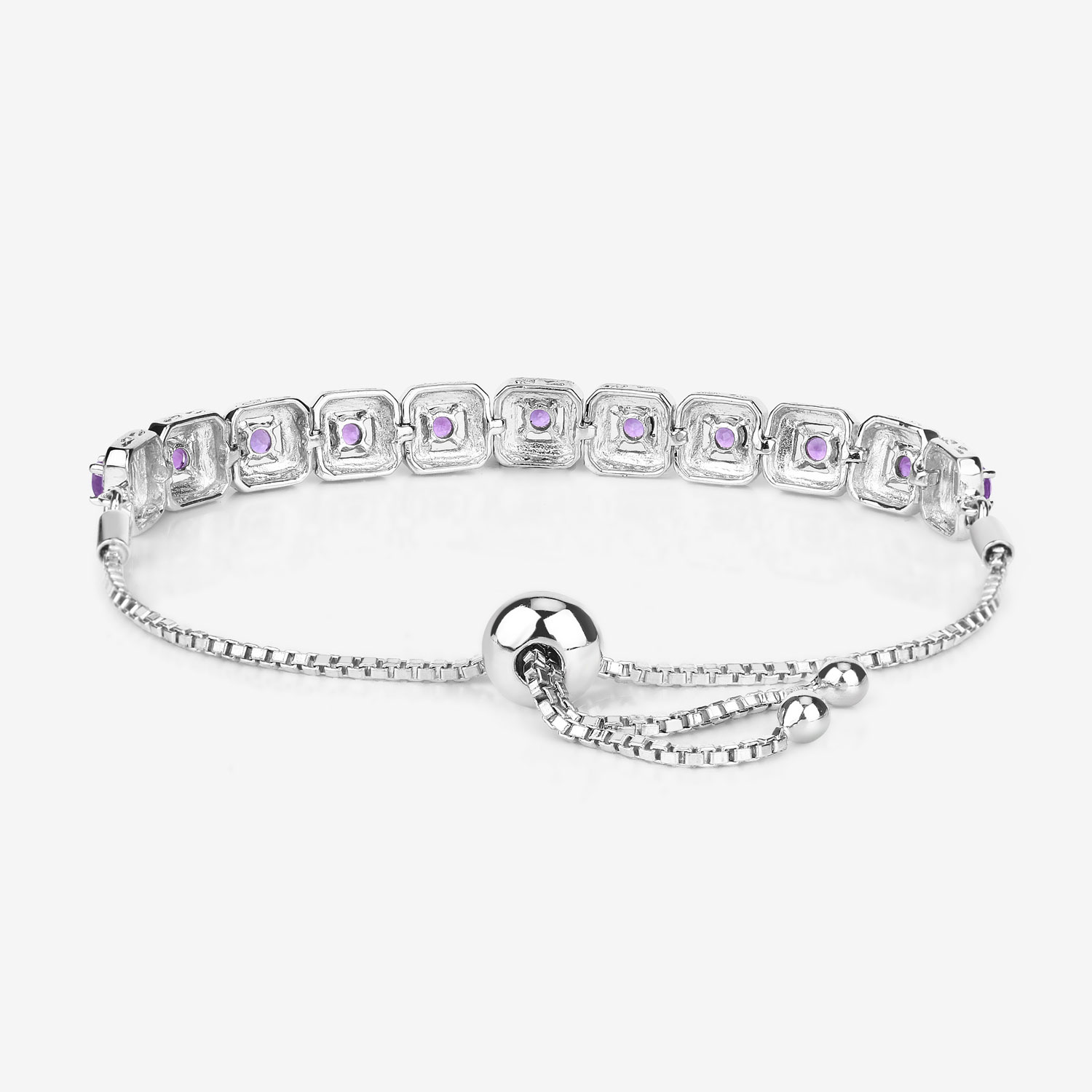 1.10 Carat Genuine Amethyst .925 Sterling Silver Bracelet