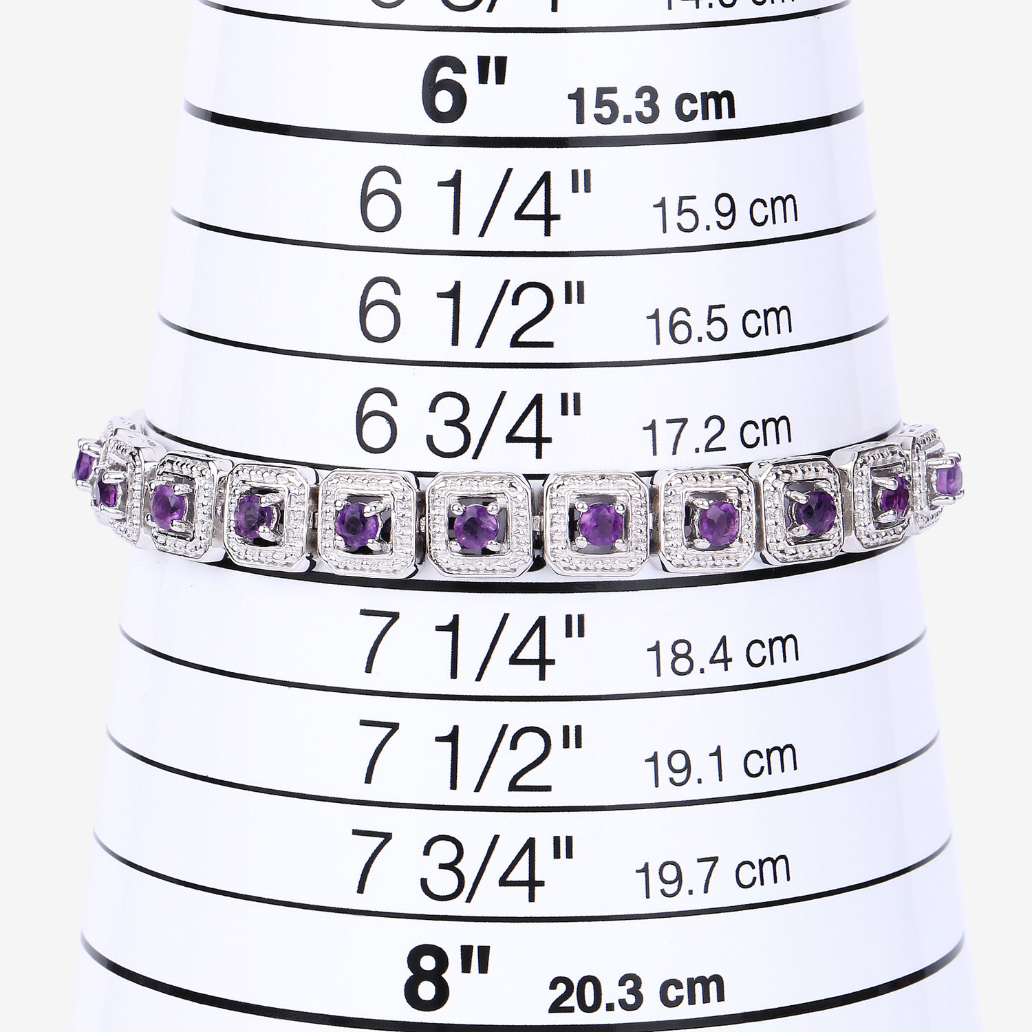 1.10 Carat Genuine Amethyst .925 Sterling Silver Bracelet