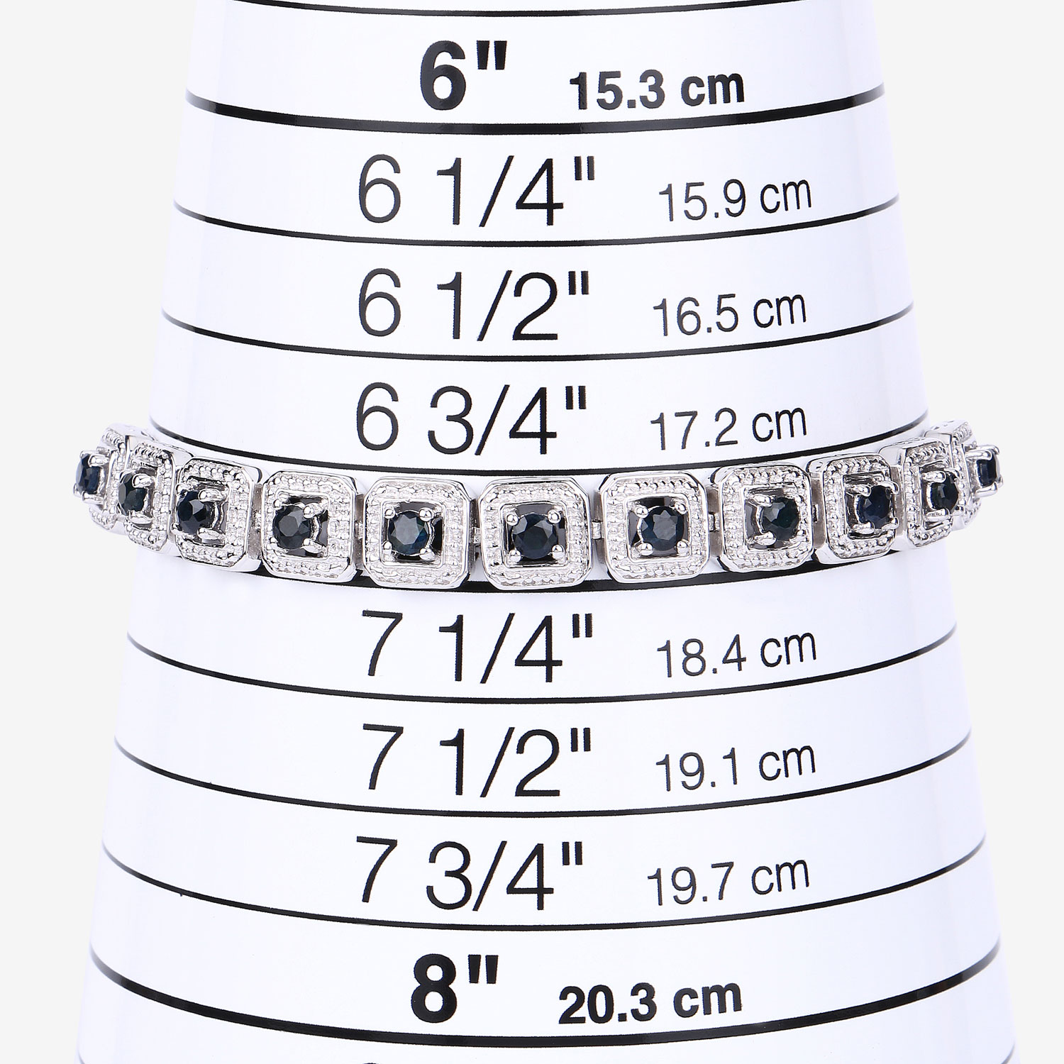 1.21 Carat Genuine Blue Sapphire .925 Sterling Silver Bracelet