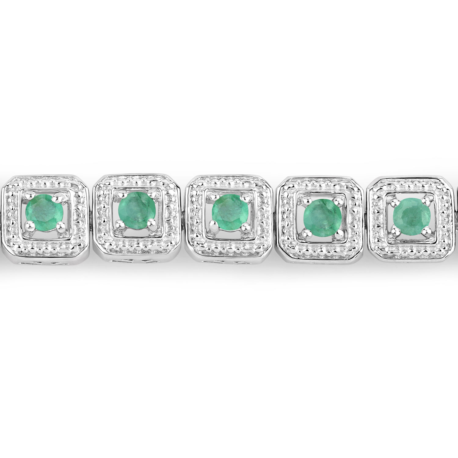 1.10 Carat Genuine Emerald .925 Sterling Silver Bracelet