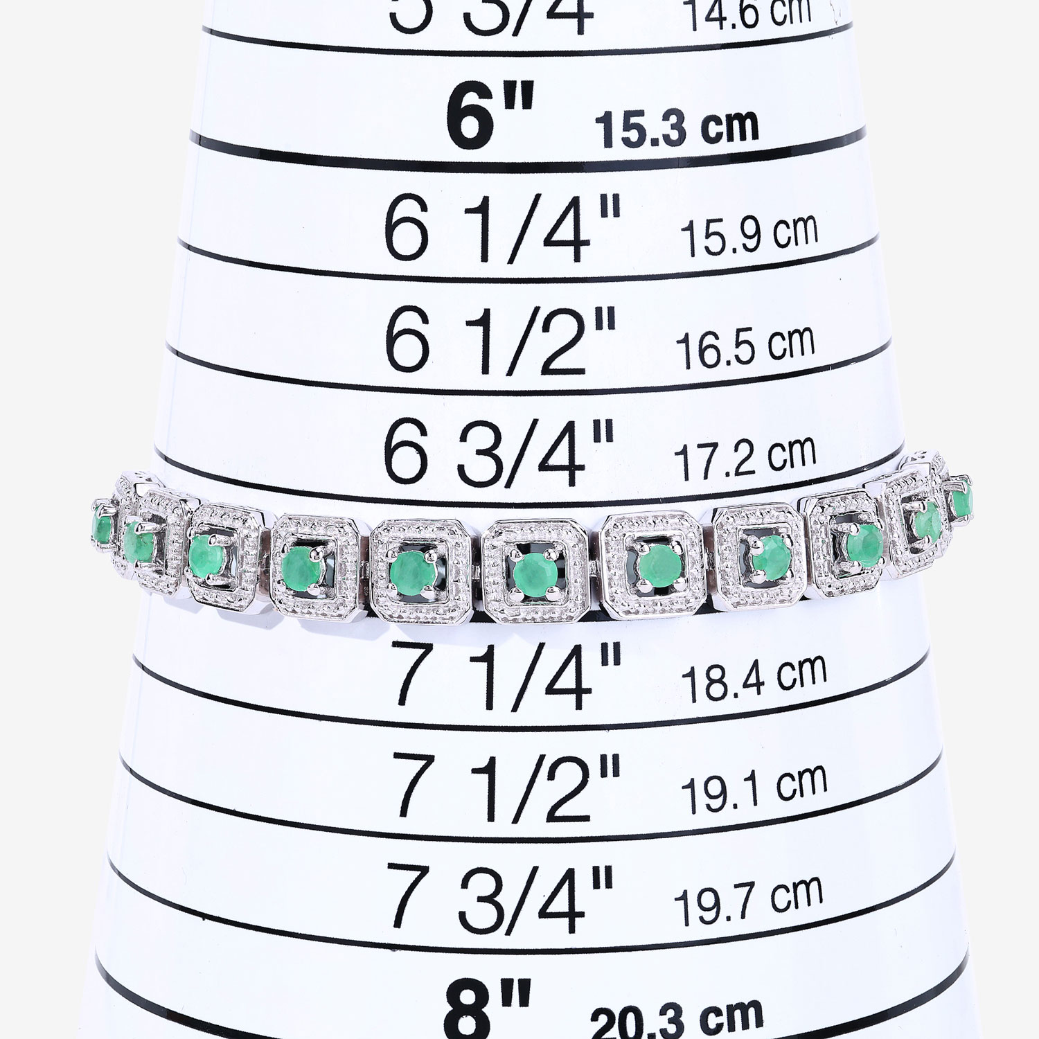 1.10 Carat Genuine Emerald .925 Sterling Silver Bracelet