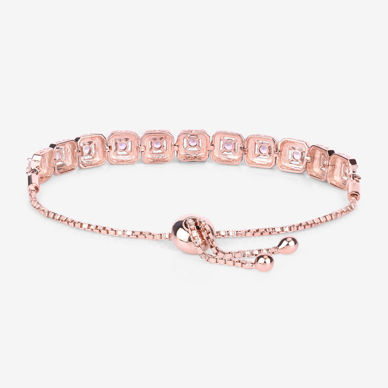 0.99 Carat Genuine Morganite .925 Sterling Silver Bracelet