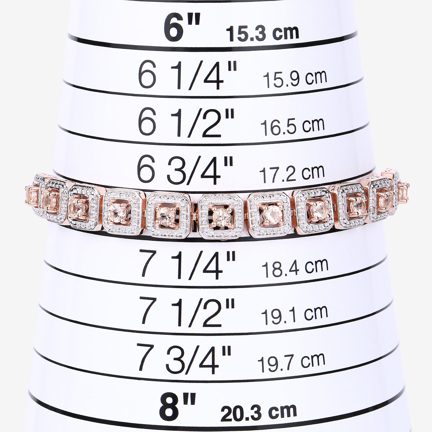 0.99 Carat Genuine Morganite .925 Sterling Silver Bracelet