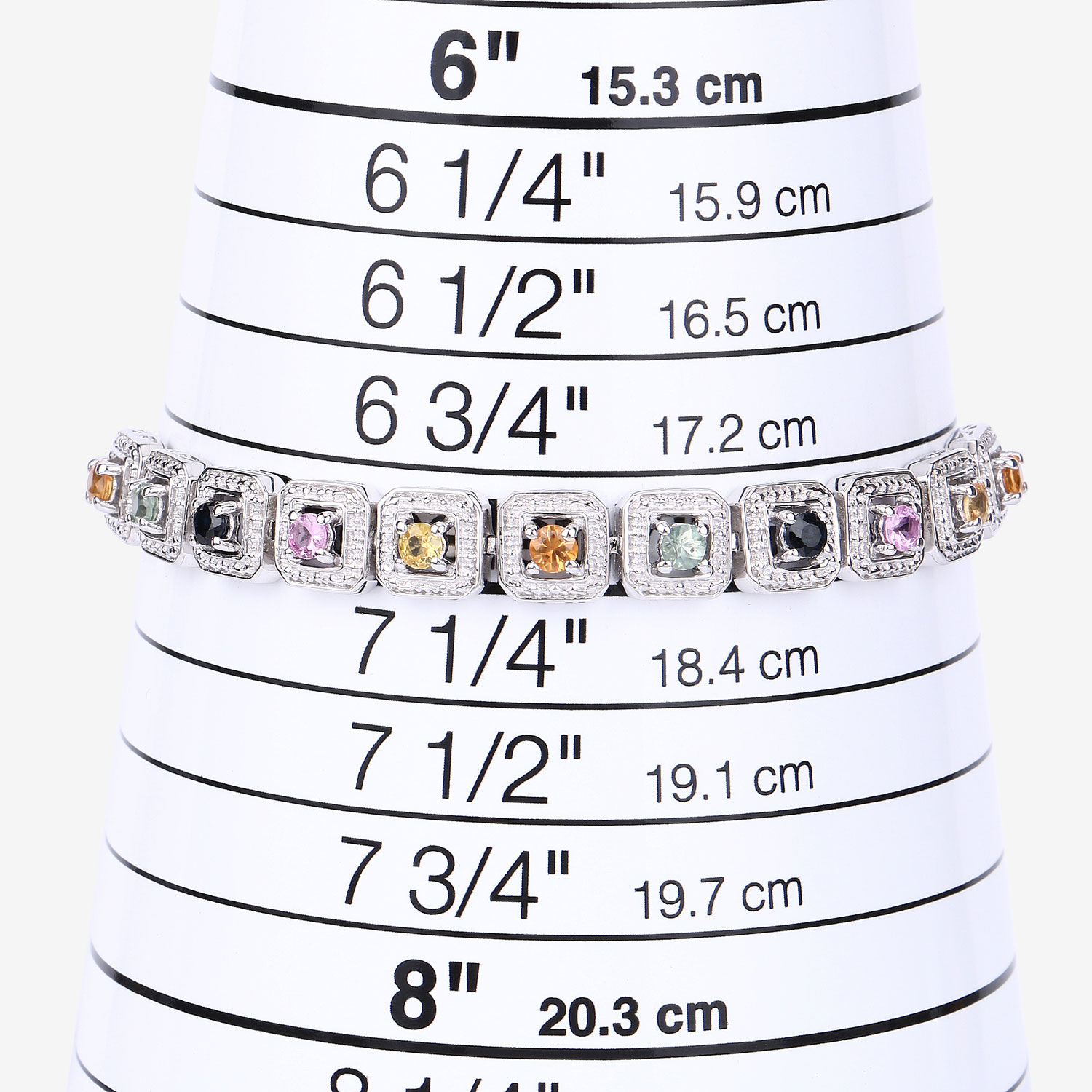 1.21 Carat Genuine Multi Sapphire .925 Sterling Silver Bracelet