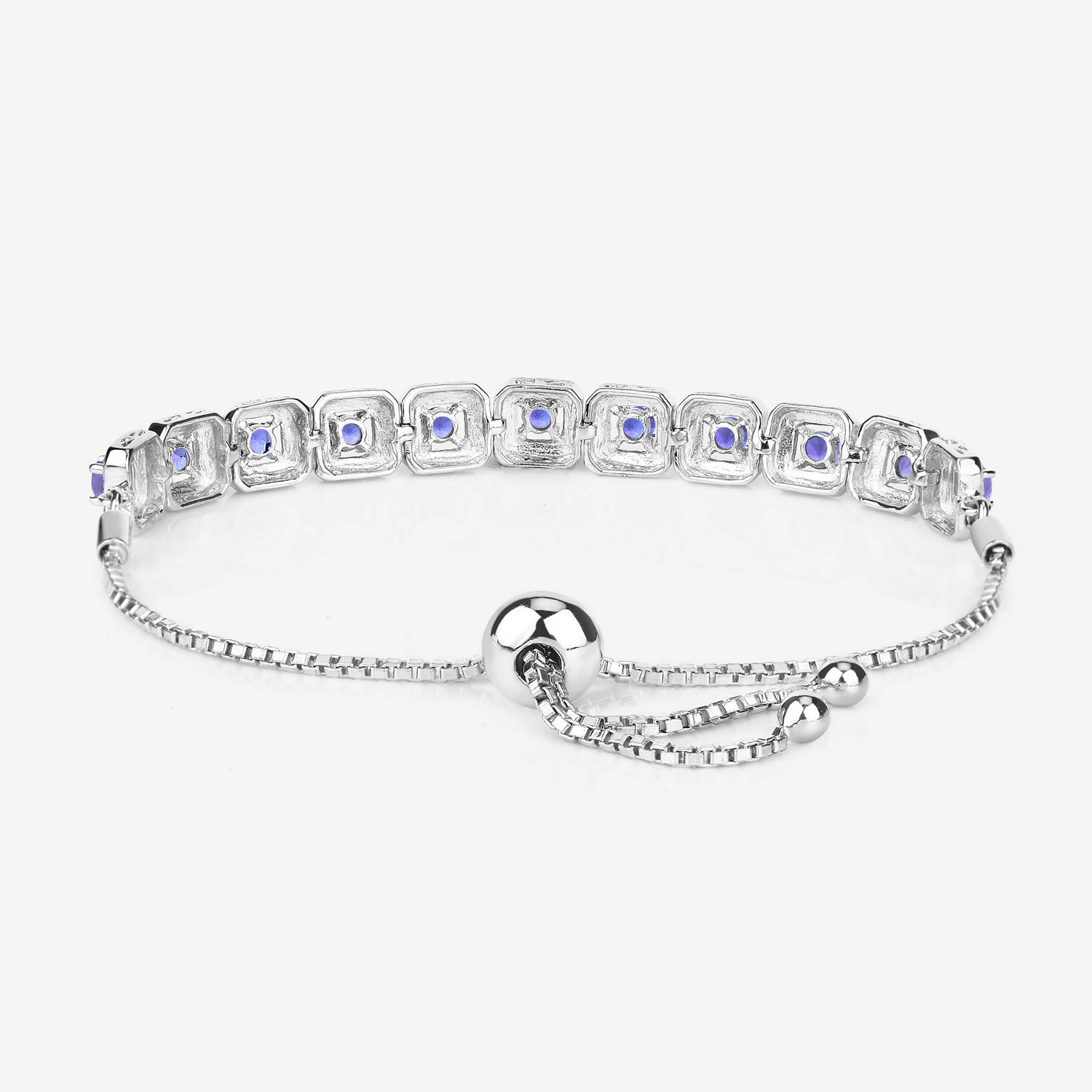 1.10 Carat Genuine Tanzanite .925 Sterling Silver Bracelet