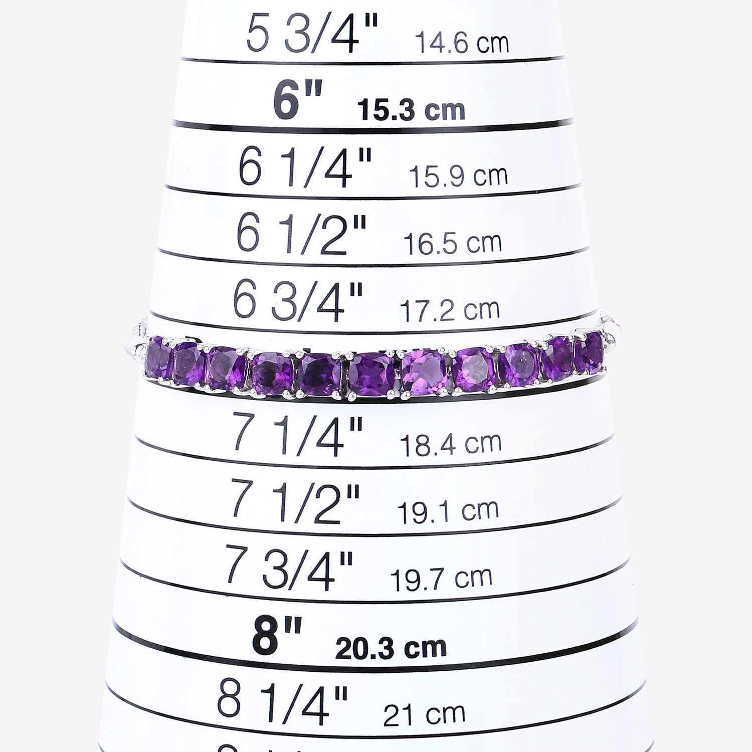 6.05 Carat Genuine Amethyst .925 Sterling Silver Bracelet